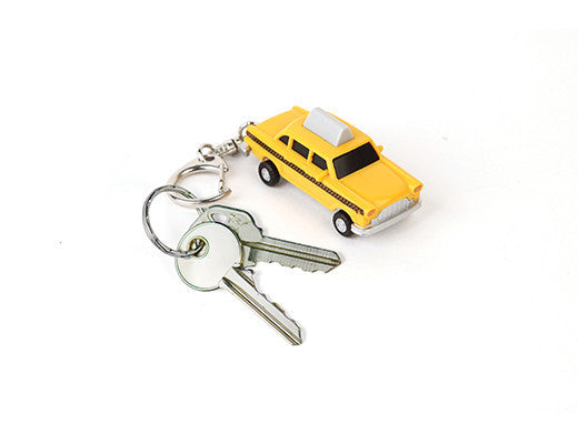 Kikkerland Taxi LED Keychain Light - Bright Mini Keyring Flashlight for Keys, Bags & Night Safety - Perfect for Travel, Camping & Emergency Use