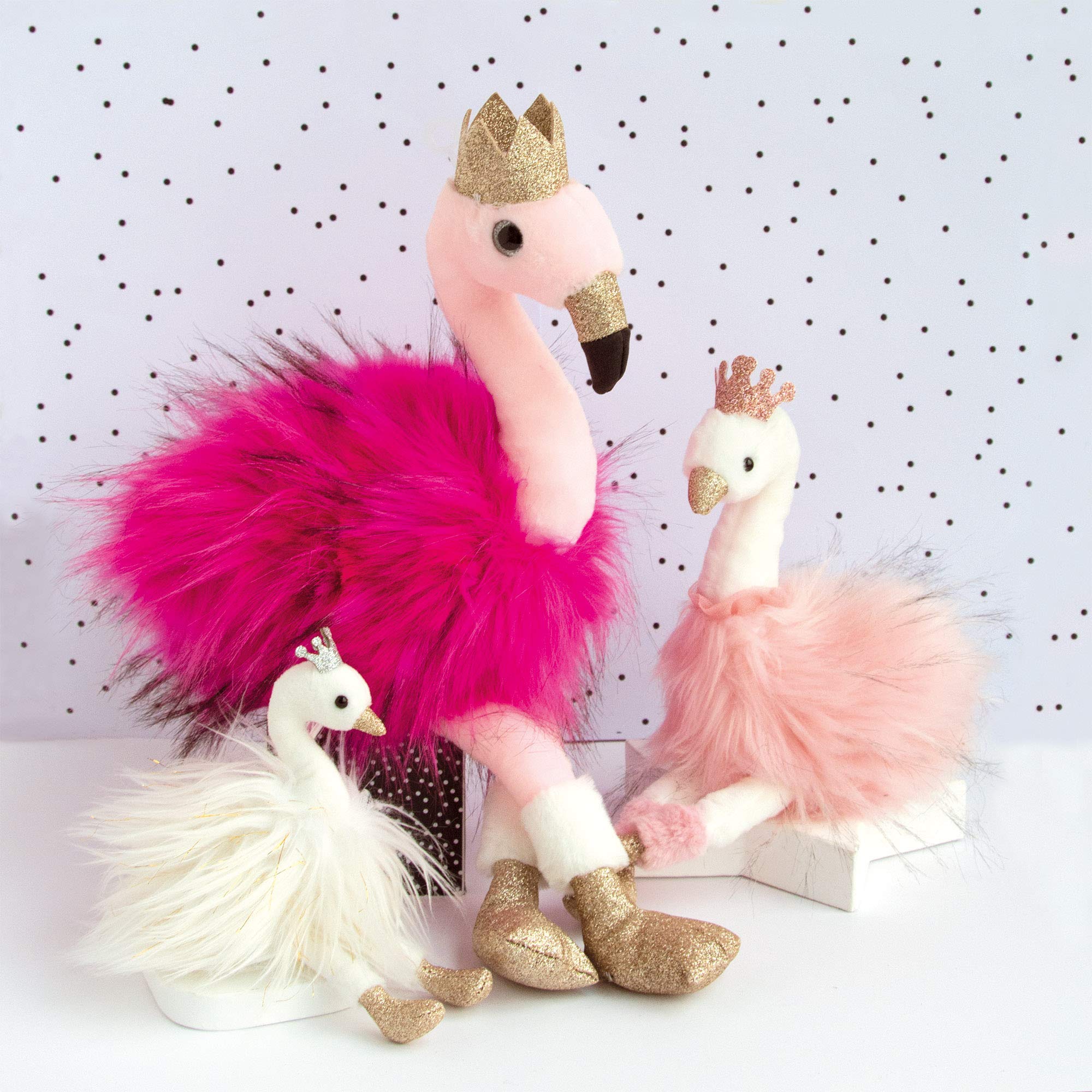 Flamingo Pink Plush Teddy Bear - Medium Size Stuffed Animal for Kids, Gifts & Nursery Decor