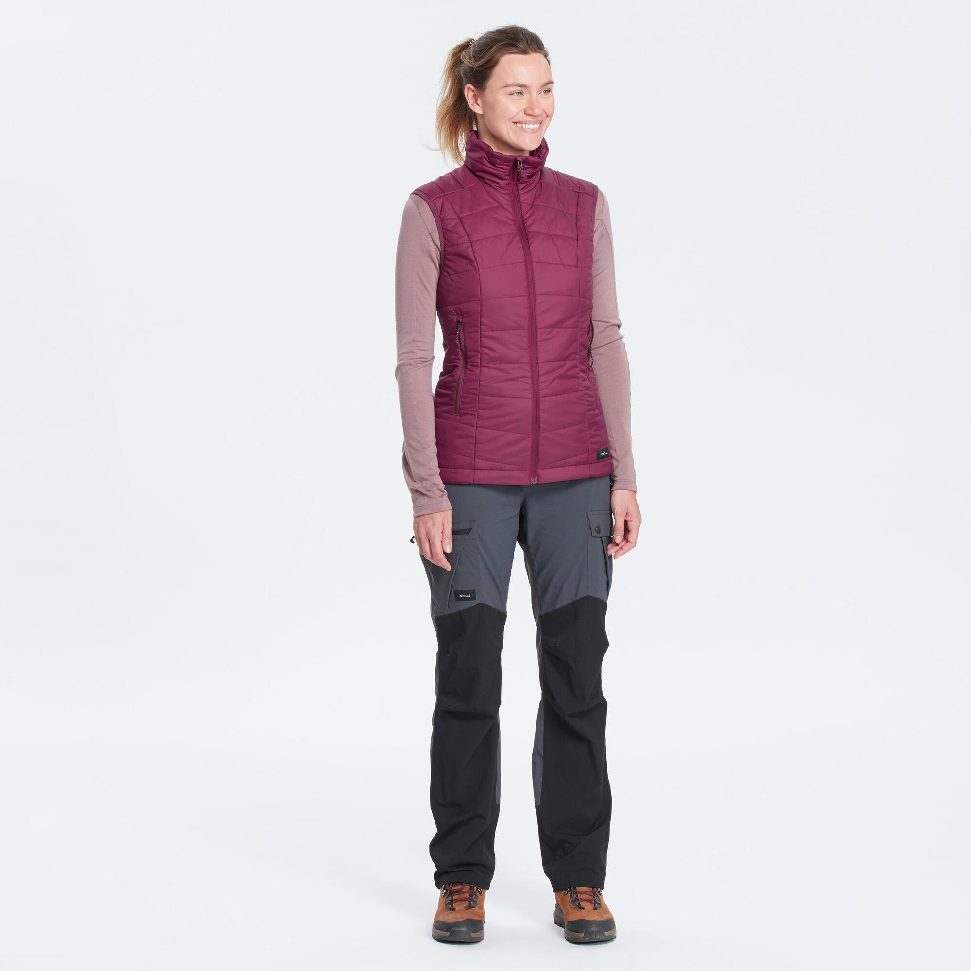 Forclaz Women's MT100 Lightweight Synthetic Insulated Vest for Hiking, Camping & Outdoor Activities | Warm & Comfortable Winter Layering
