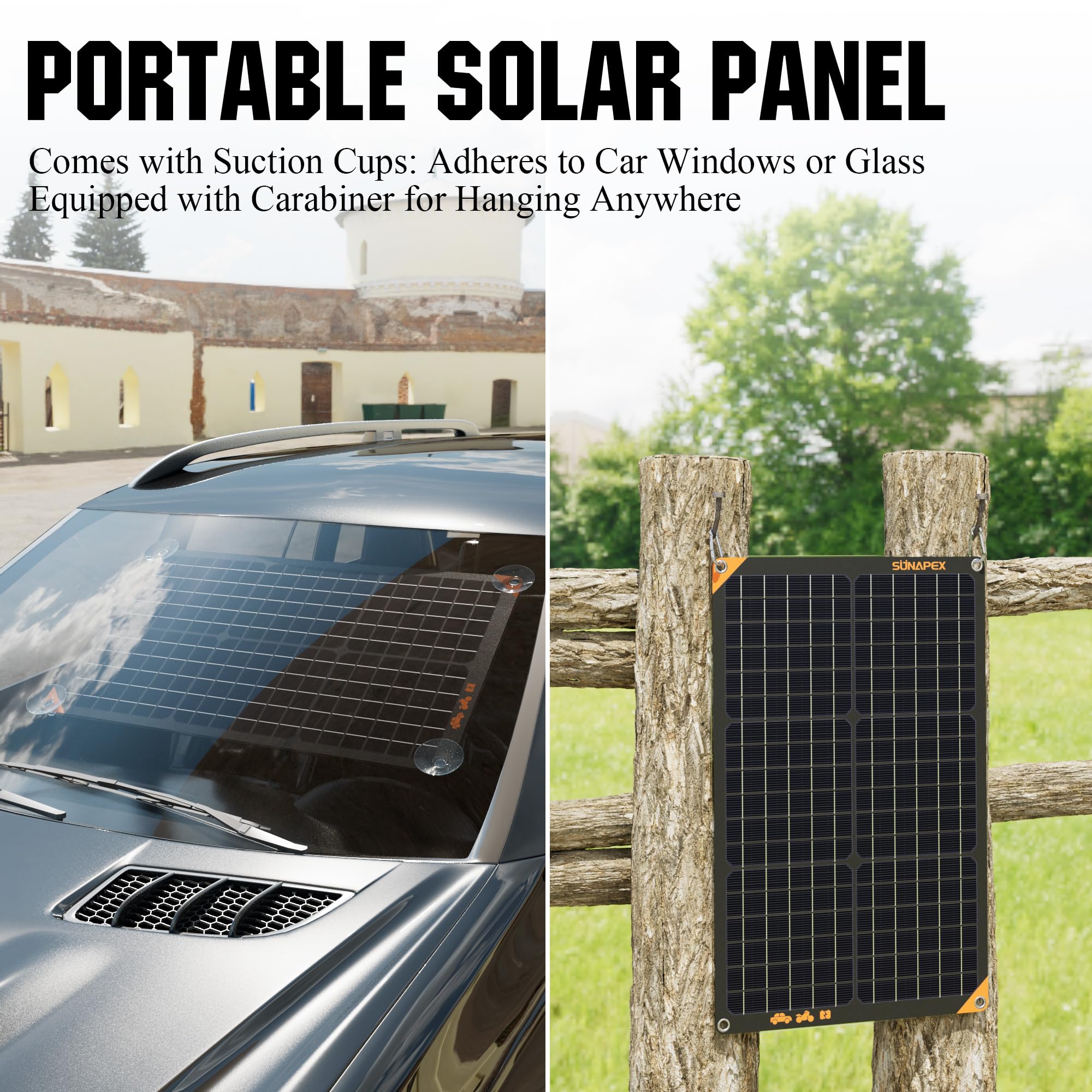 SUNAPEX 30W 12V Solar Charger for Car, Boat, RV & Marine