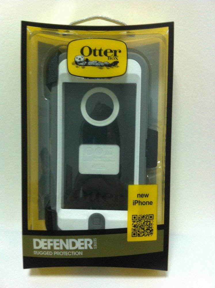 OtterBox Defender Series Case for iPhone 5 - Heavy Duty Protective Phone Cover with Retail Packaging (White/Gray) | Shockproof, Drop Protection for Outdoor, Work & Active Lifestyle