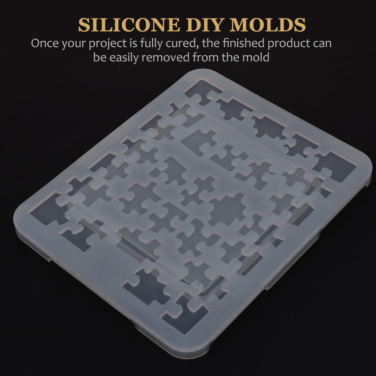 Healifty Puzzle Resin Silicone Molds for Chocolate & Epoxy DIY - Food Safe Silicone Chocolate Molds, Epoxy Resin Casting Molds for Puzzle-Shaped Crafts, Candles, Soap Making & Home Decor