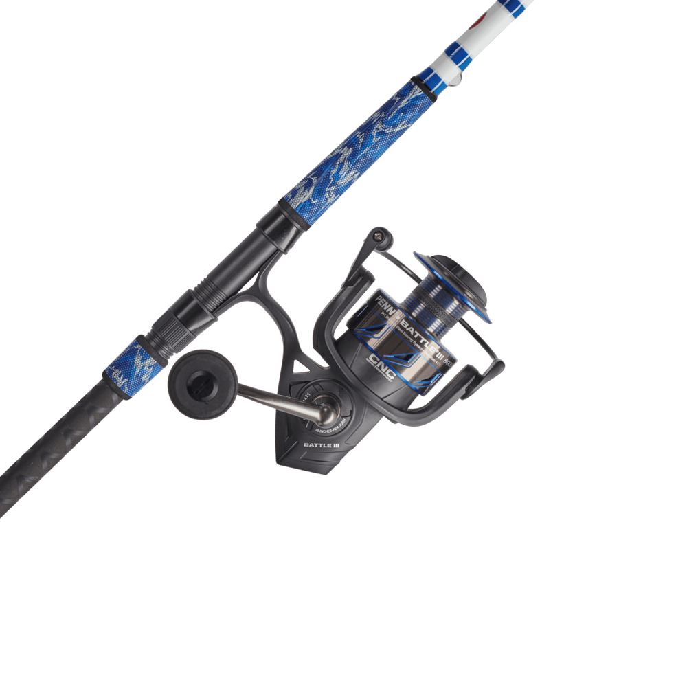 Penn Battle III LE Fishing Rod and Reel Combo - Lightweight Spinning Rod with Smooth Drag System for Saltwater and Freshwater Fishing - Perfect for Bass, Trout, and Inshore Angling