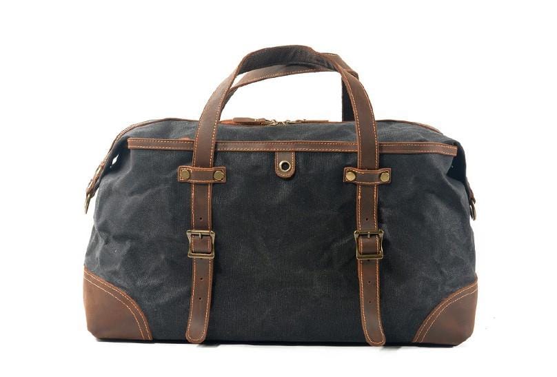 Women's & Men's Canvas Leather Weekender Bag - Durable Travel Duffel Luggage for Gym, Work, Weekend Getaways & Business Trips