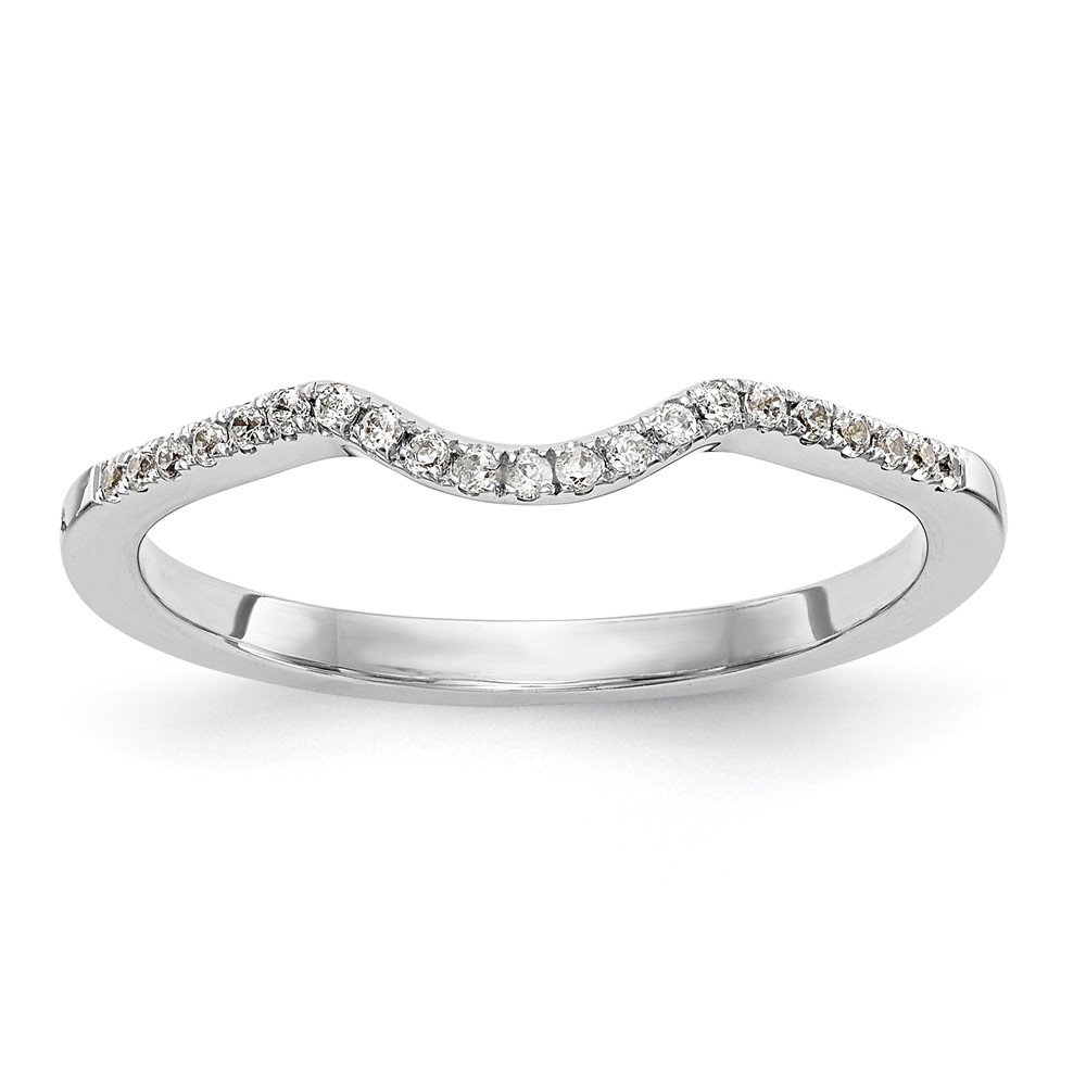 14K White Gold Diamond Wedding Band Ring for Women - 0.063 cttw Solid Gold Bridal Ring - Perfect for Engagement, Anniversary & Special Occasions