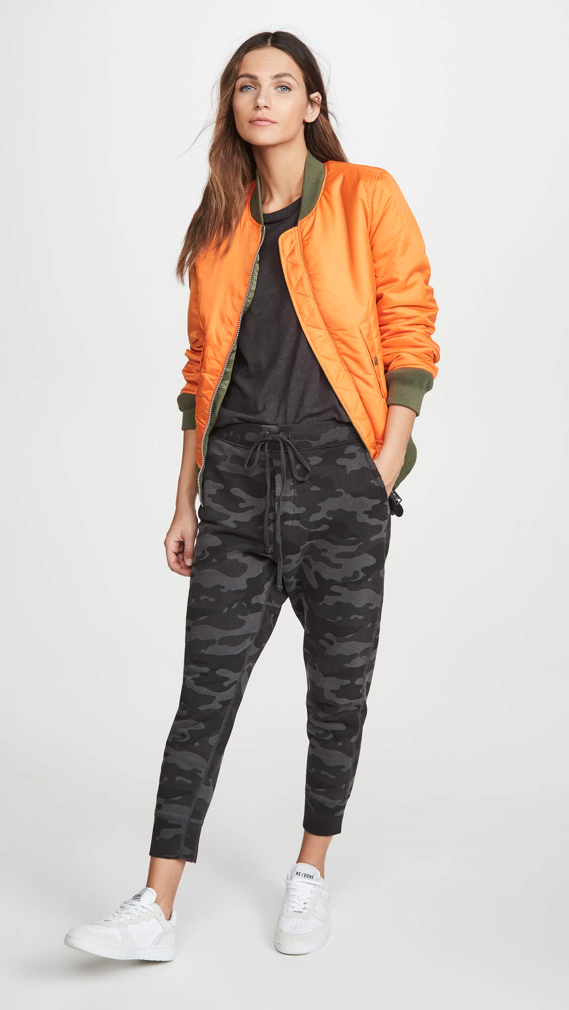 Alpha Industries Women's MA-1 Flight Jacket - Lightweight Bomber Jacket for Women, Water-Resistant & Warm, Perfect for Outdoor, Travel, and Casual Wear