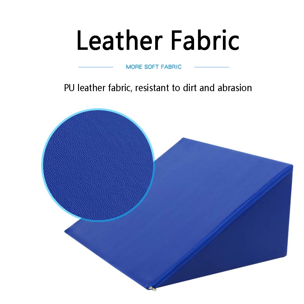 Orthopedic Foam Bed Wedge Pillow for Back Pain Relief - 30 Degree Adjustable Wedge Pillow for Acid Reflux, Heartburn, Snoring & Allergies - PU Leather Support Pillow for Sleeping, Reading & Post-Surgery Recovery