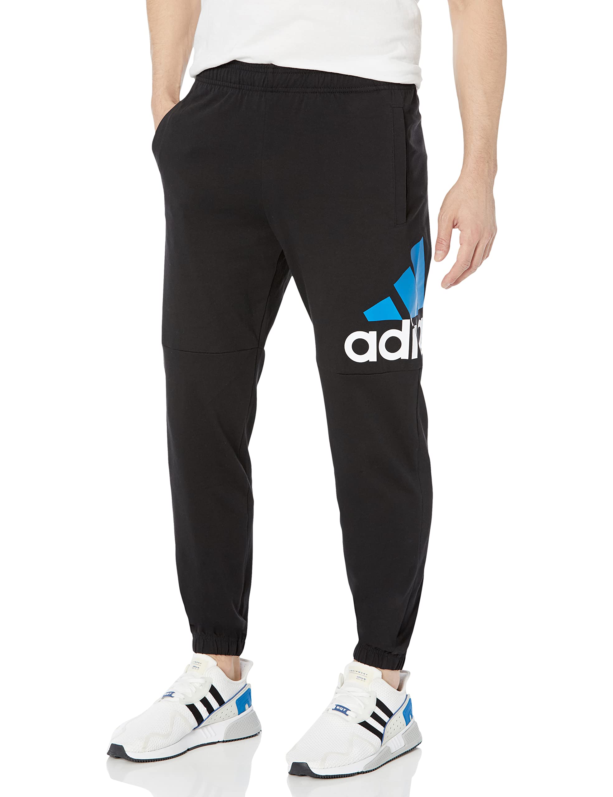 adidas Men's Essentials Performance Logo Pants - Athletic Training Joggers with Moisture-Wicking Fabric for Gym, Running & Casual Wear