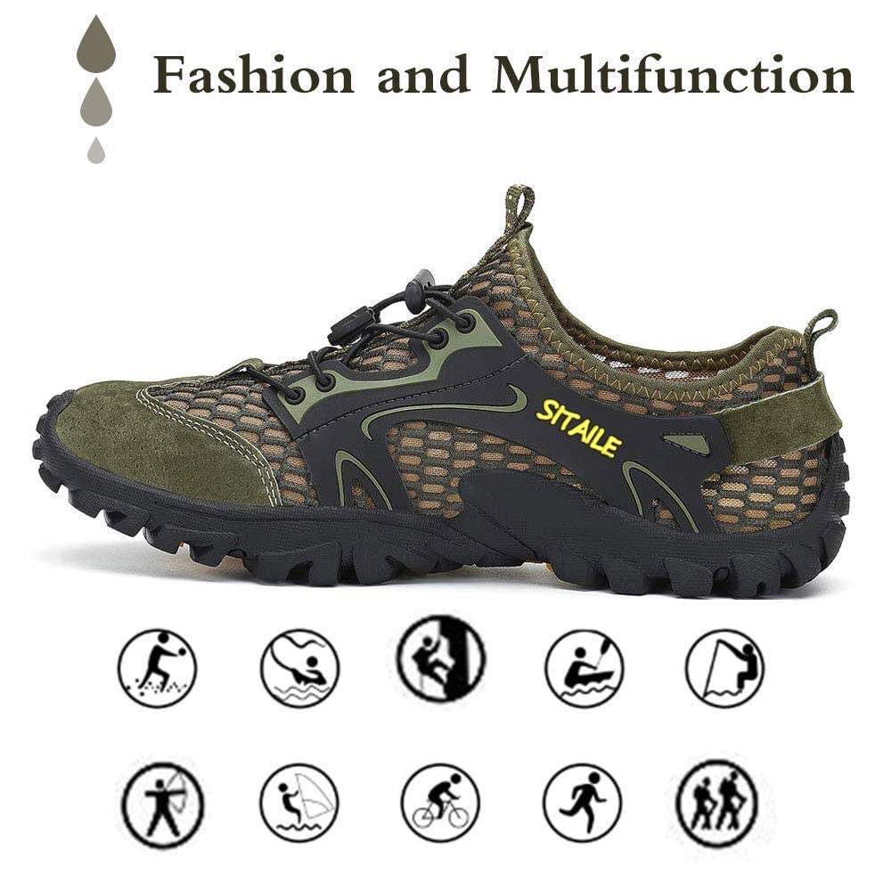 **Men's & Women's Quick-Dry Hiking Water Shoes - Barefoot Aqua Swim Shoes for Pool, Beach, Fishing & River Hiking - Lightweight Sandals for Outdoor Adventures & Water Sports**
