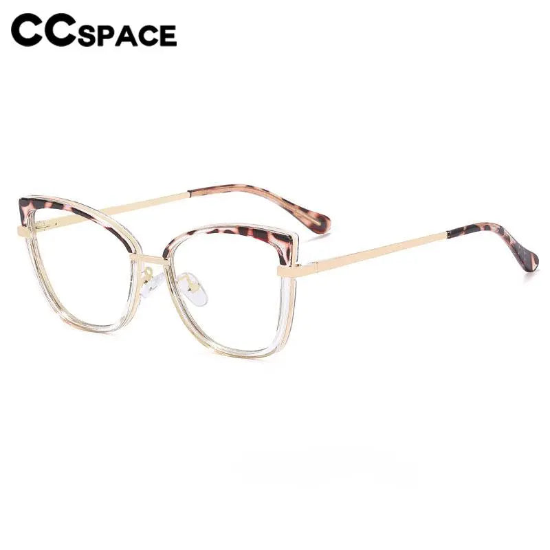 CCspace Women's Full Rim Square Titanium Eyeglasses Frame 56966 - Lightweight & Durable Glasses for Work, Reading & Fashion