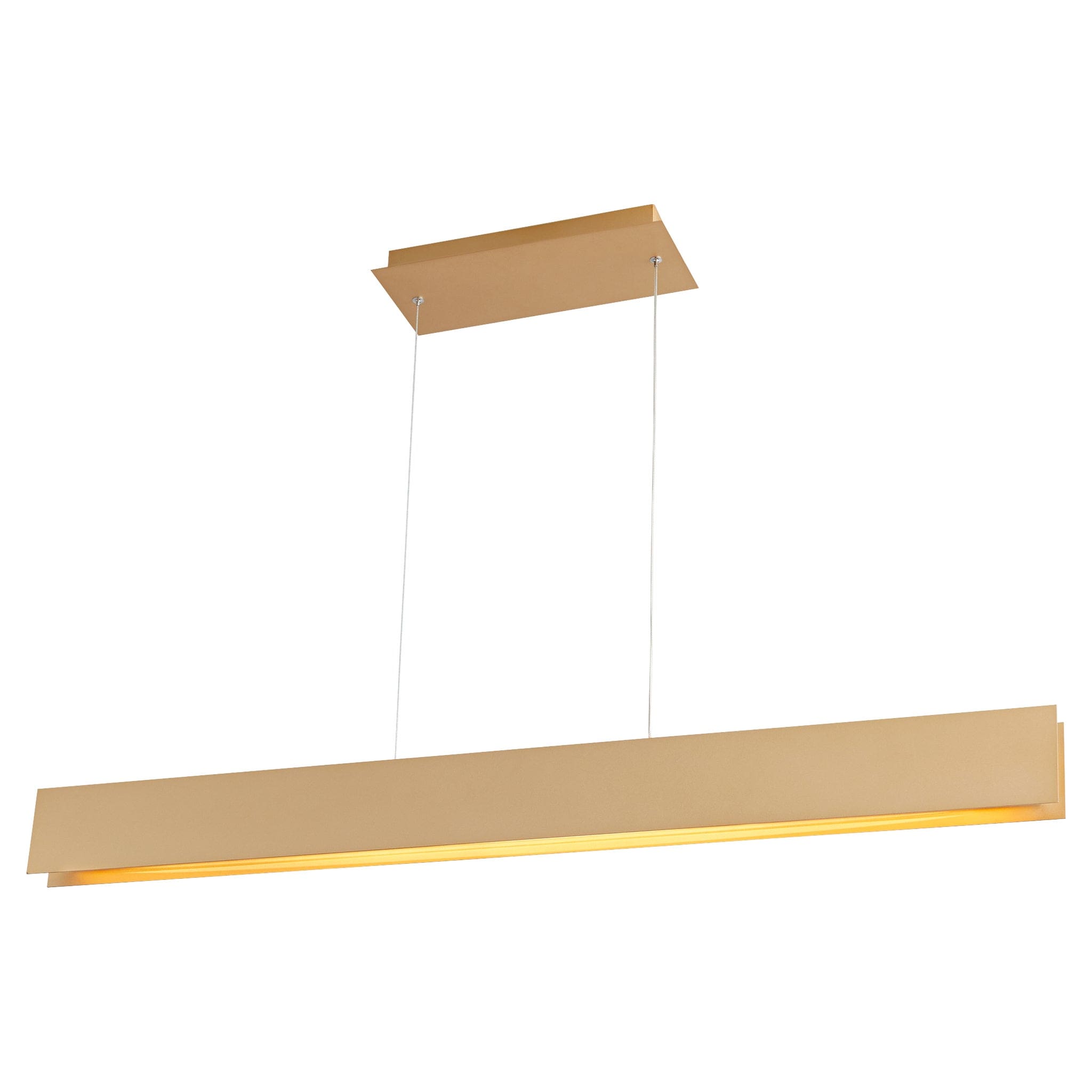 Oxygen Brio 3 6018 60 Linear LED Pendant Light - 46 Inch Modern Industrial Fixture in Powdered Gold Finish | Perfect for Kitchen Islands, Dining Rooms & Office Spaces