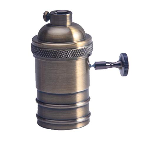 Vintage Antique Copper E26/E27 Lamp Base with Light Socket Bulb Holder - Brass Retro Lamp Fittings for Living Room, Bedroom, and Office Decor