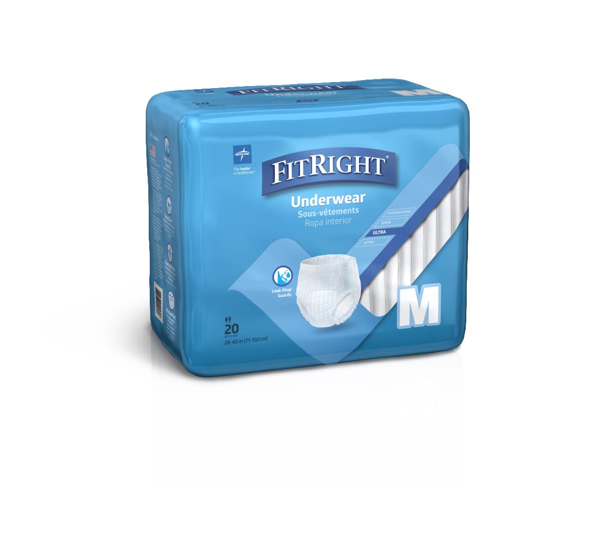 FitRight Ultra Adult Incontinence Underwear for Women & Men - Premium Absorbent Leak-Proof Underwear for Overnight Protection, Postpartum & Bladder Control - Comfortable Disposable Briefs for Active Lifestyle