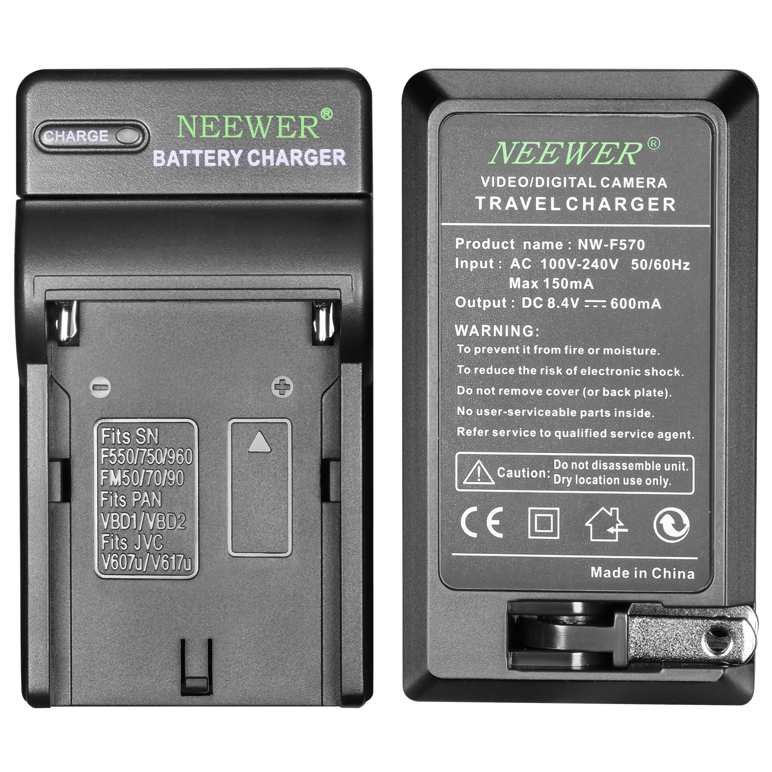 NEEWER AC Wall Charger & Battery Charger for Sony A7III A7RIV A9 A6400 A6600 Cameras - Fast Charging Power Adapter for Travel, Vlogging & Photography