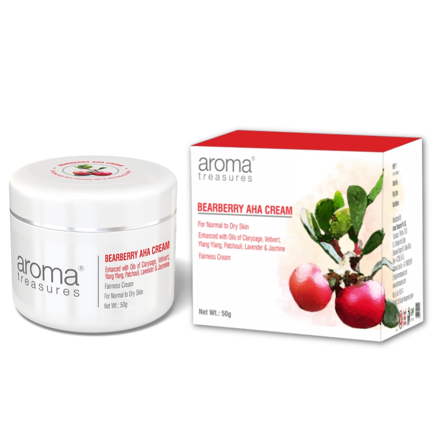 Bearberry AHA Cream & Aloe Vera Face Wash Combo Set - Brightening & Hydrating Skincare Duo for Glowing Skin | Perfect for Daily Cleansing & Nighttime Moisturizing Routine