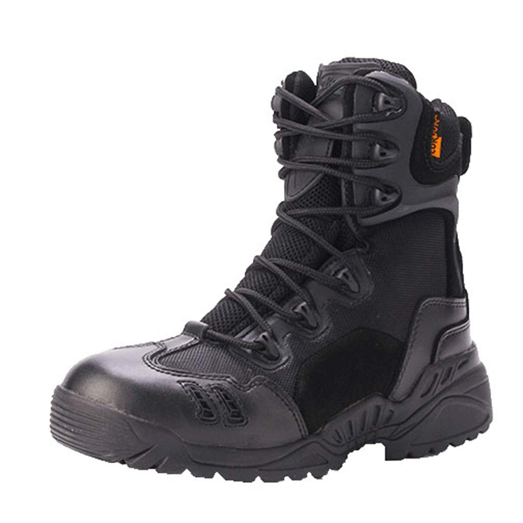 Men's Tactical Boots - Military Combat Boots for Hiking, Camping & Outdoor Activities | Desert Shock Absorption Boots | Black Size 44/UK 9.5/US 10 | Perfect for Army Training, Hunting & Adventure Sports