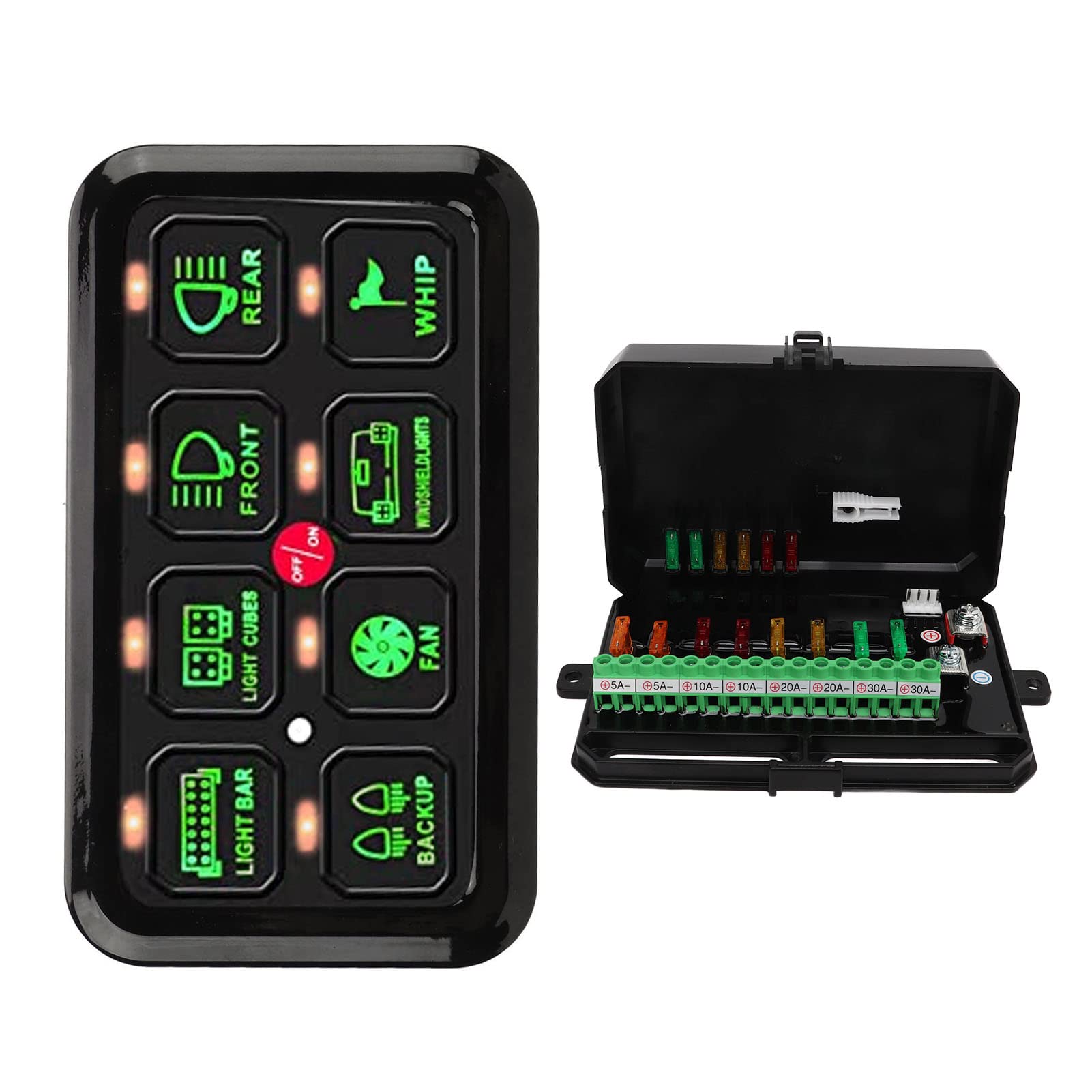8 Gang LED Touch Control Panel - Dimmable & Automatic for Truck ATV SUV Caravan UTV Marine Boat - Waterproof Switch Panel for Off-Road Vehicles & Boating Adventures