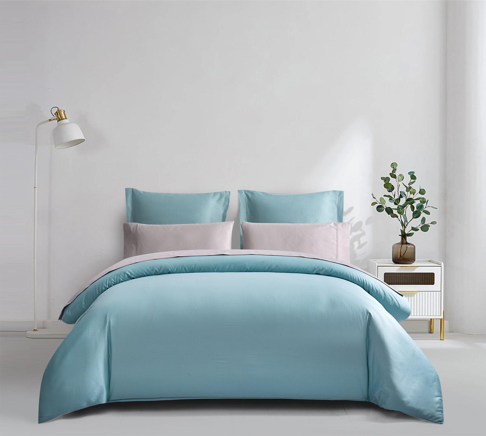 600 Thread Count Jacquard Pin Dot 100% Cotton Sheet Set - Queen Size, Soft & Breathable Bed Sheets - Luxury Hotel Quality Bedding for Comfortable Sleep - Perfect for Master Bedroom, Guest Room & Dorm