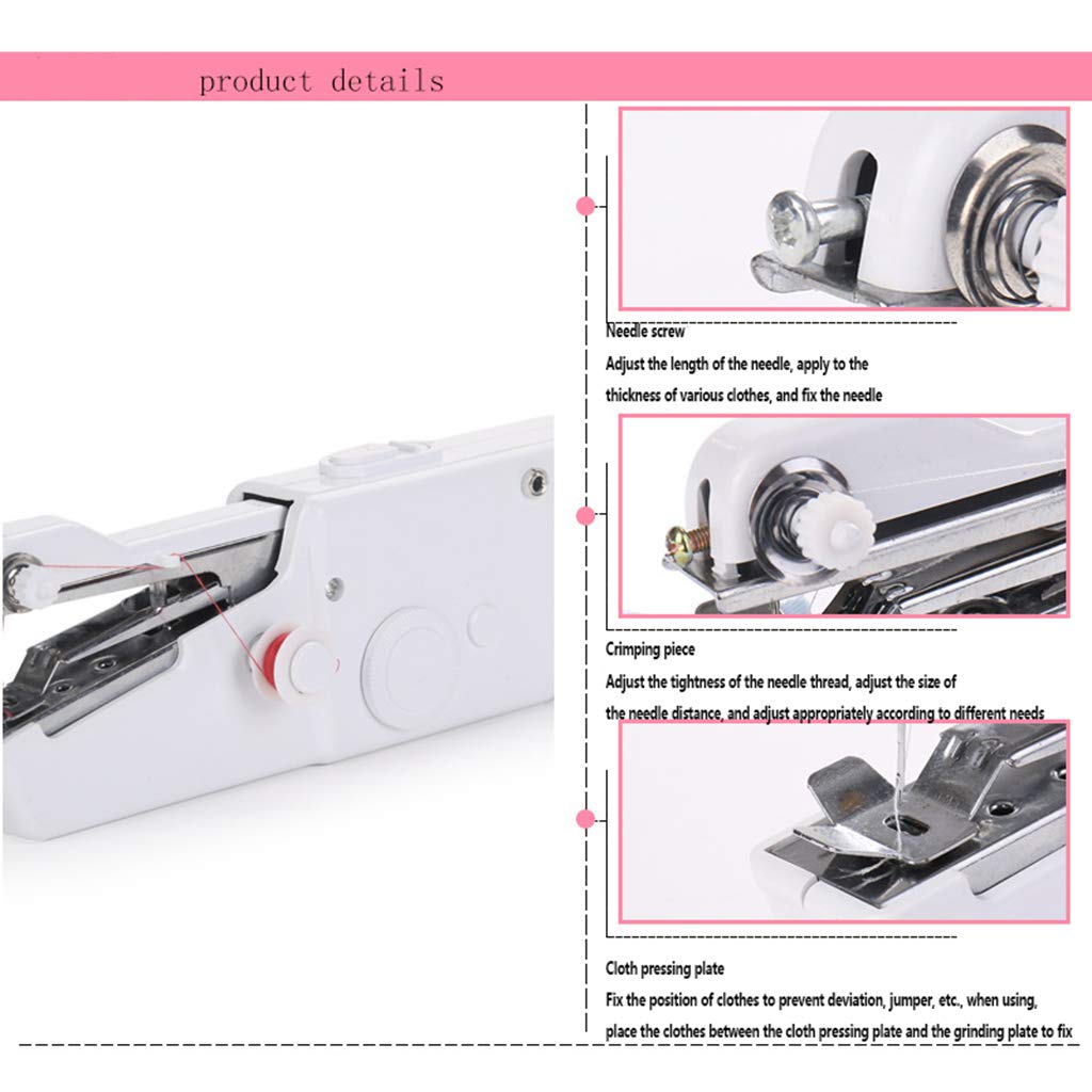 Mini Electric Handheld Sewing Machine for Beginners - Portable Cordless Stitch Tool with Stapler for Fabric, DIY & Home Crafts | Perfect for Quick Repairs, Travel & Small Projects