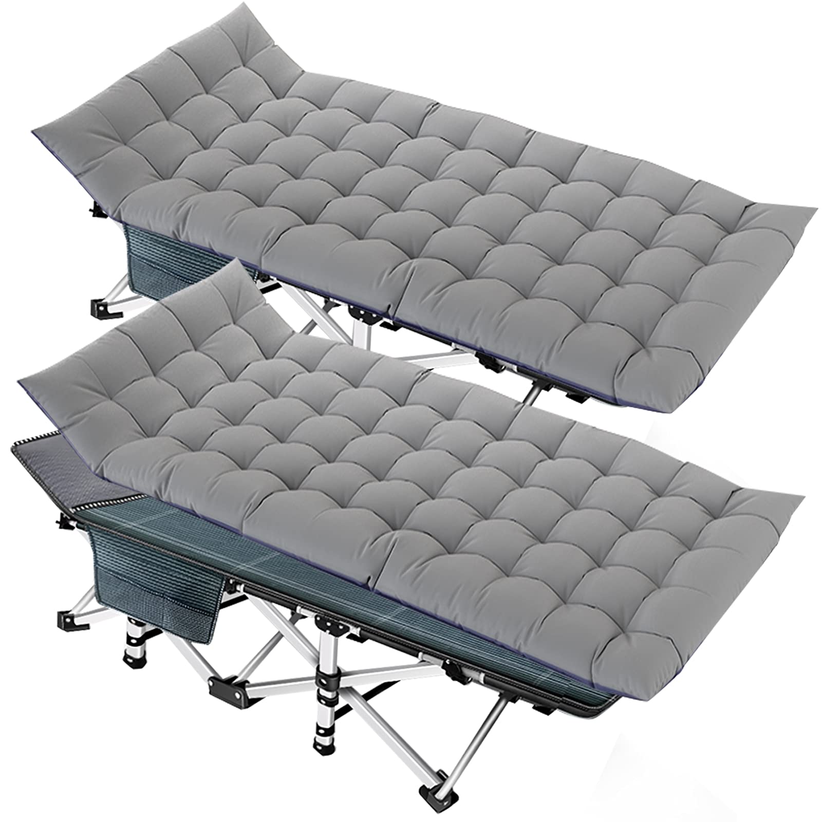 MOPHOTO Folding Cot Bed with Mattress - Portable Adult Camping Cot for Indoor & Outdoor Use - Perfect for Travel, Camping, Vacation and Guest Sleeping