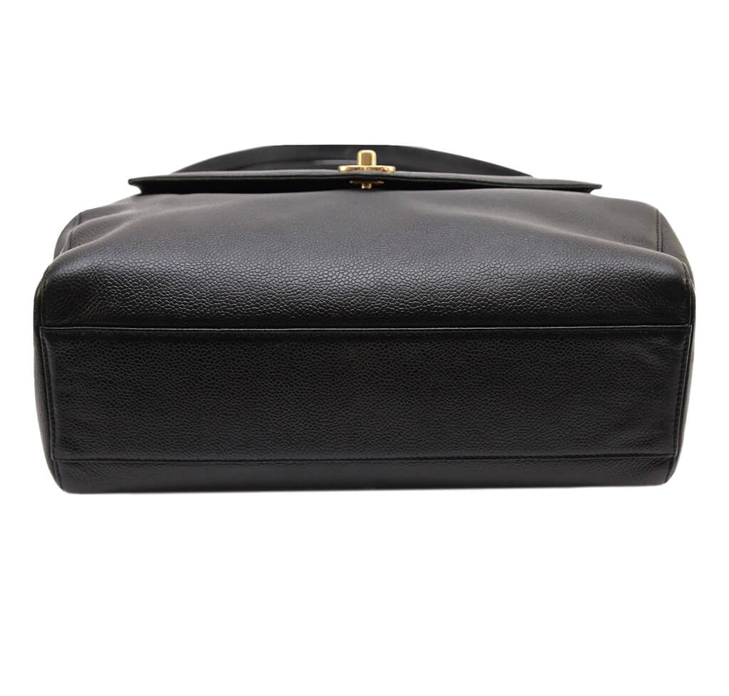 Chanel Classic Flap Bag Black Caviar Leather with Gold Hardware - Luxury Designer Handbag for Women, Perfect for Evening Events & Special Occasions