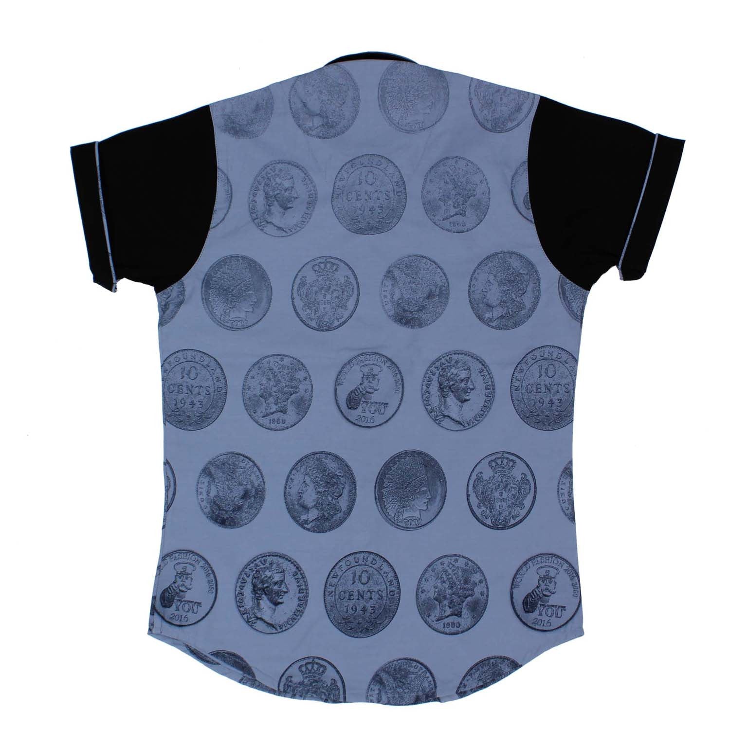 Trendy MashUp Coin Print Grey T-Shirt for Men & Women | Soft Cotton Casual Tee | Perfect for Streetwear, Outfits & Everyday Wear