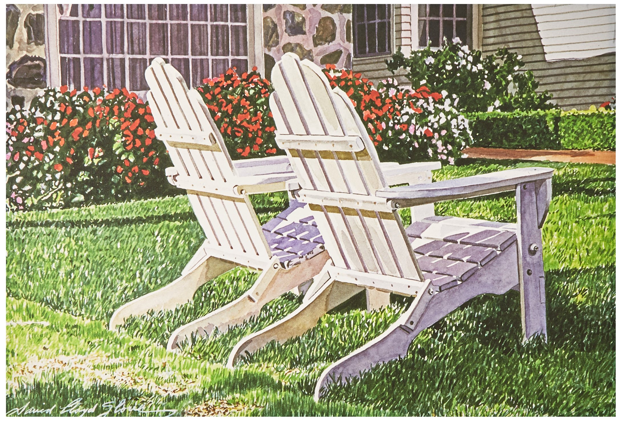 David Lloyd Glover Carmelina Canvas Art Print - 22x32 Inch White Chairs Fine Art for Living Room, Bedroom & Office Decor
