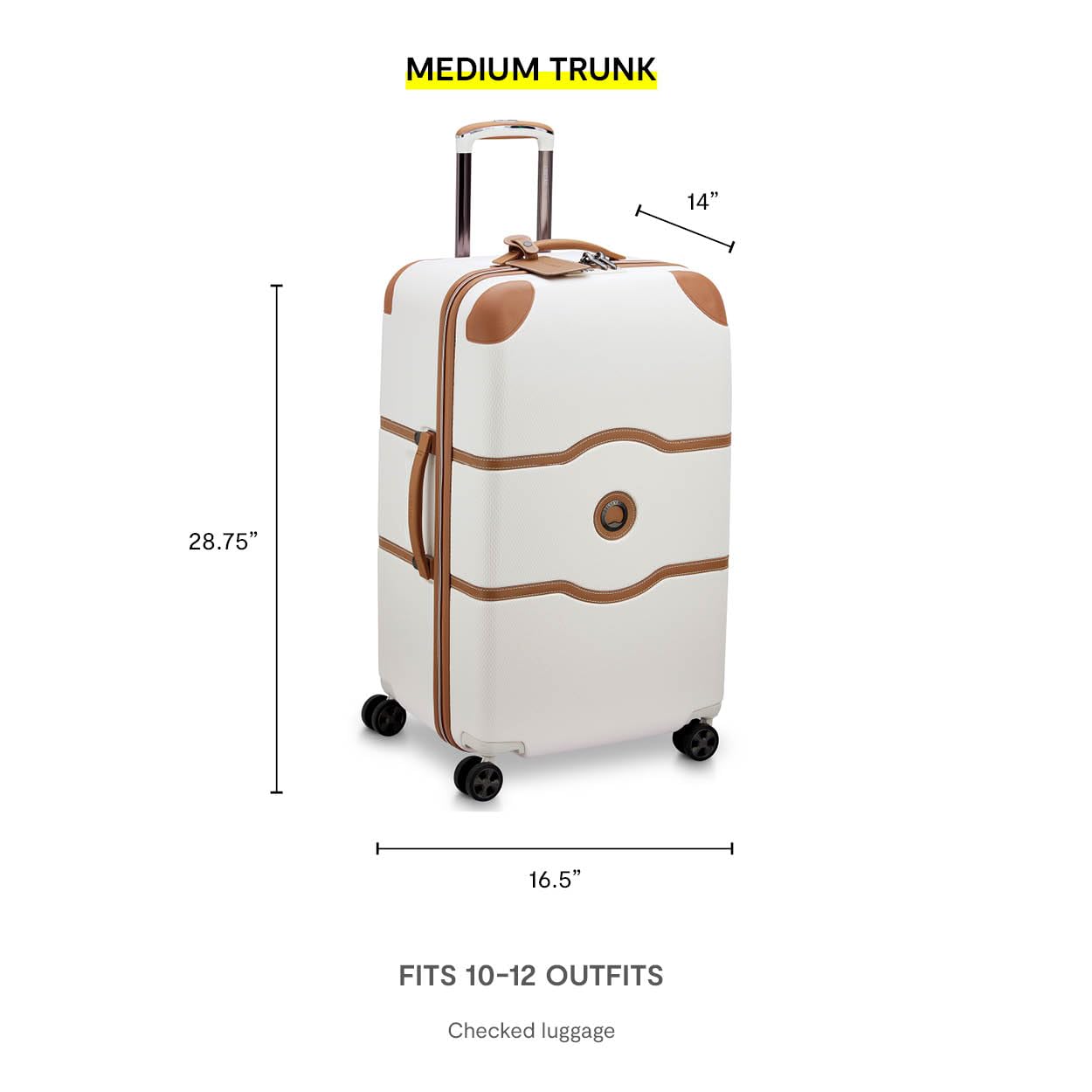 Delsey Paris Chatelet Air 2.0 26 Inch Hardside Spinner Luggage - Lightweight Checked Suitcase with 360° Wheels for Travel, Business Trips & Vacations | Angora Color
