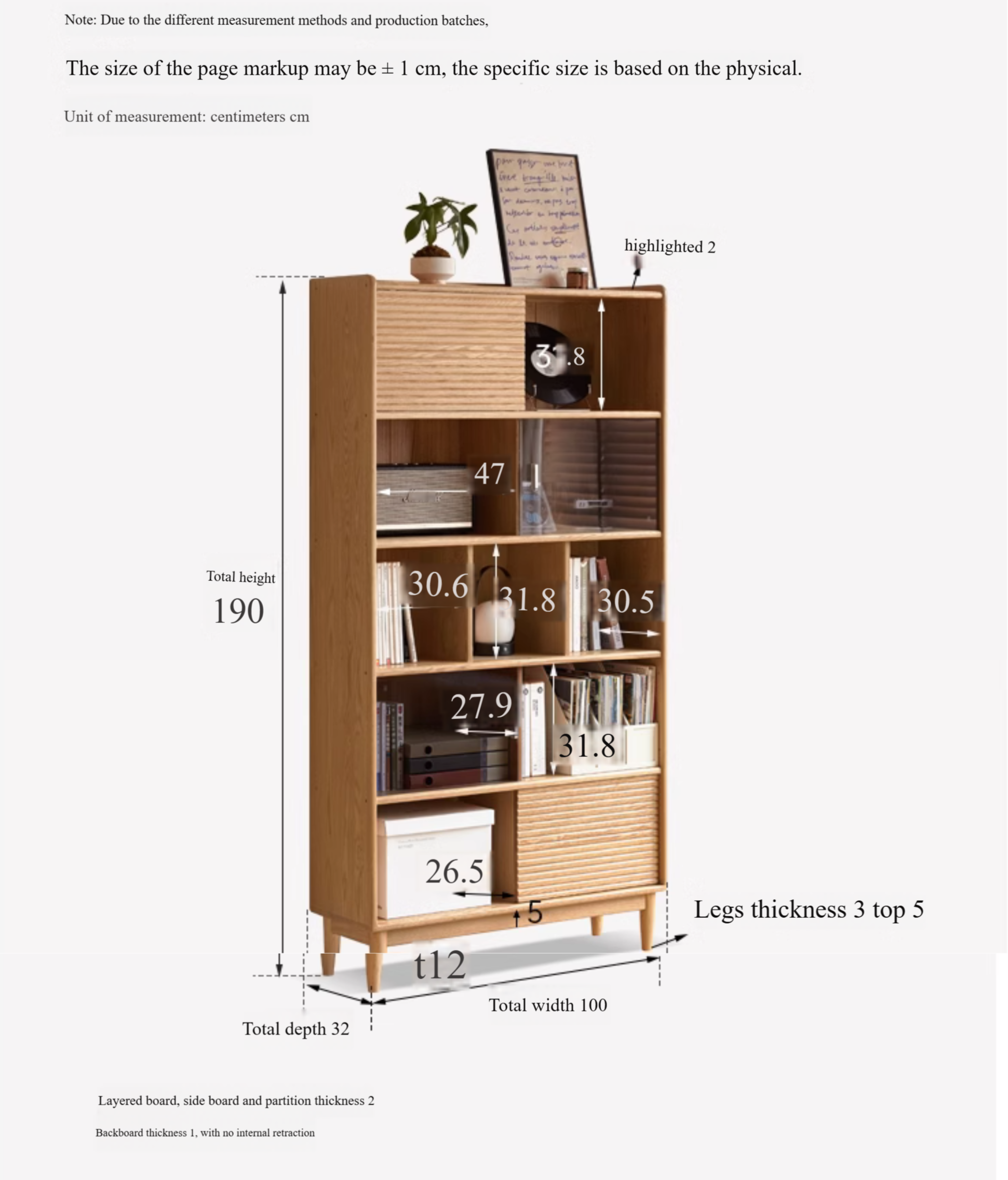 Oak Solid Wood Modern Bookcase - Stylish Home Office & Living Room Storage Shelf for Books & Decor