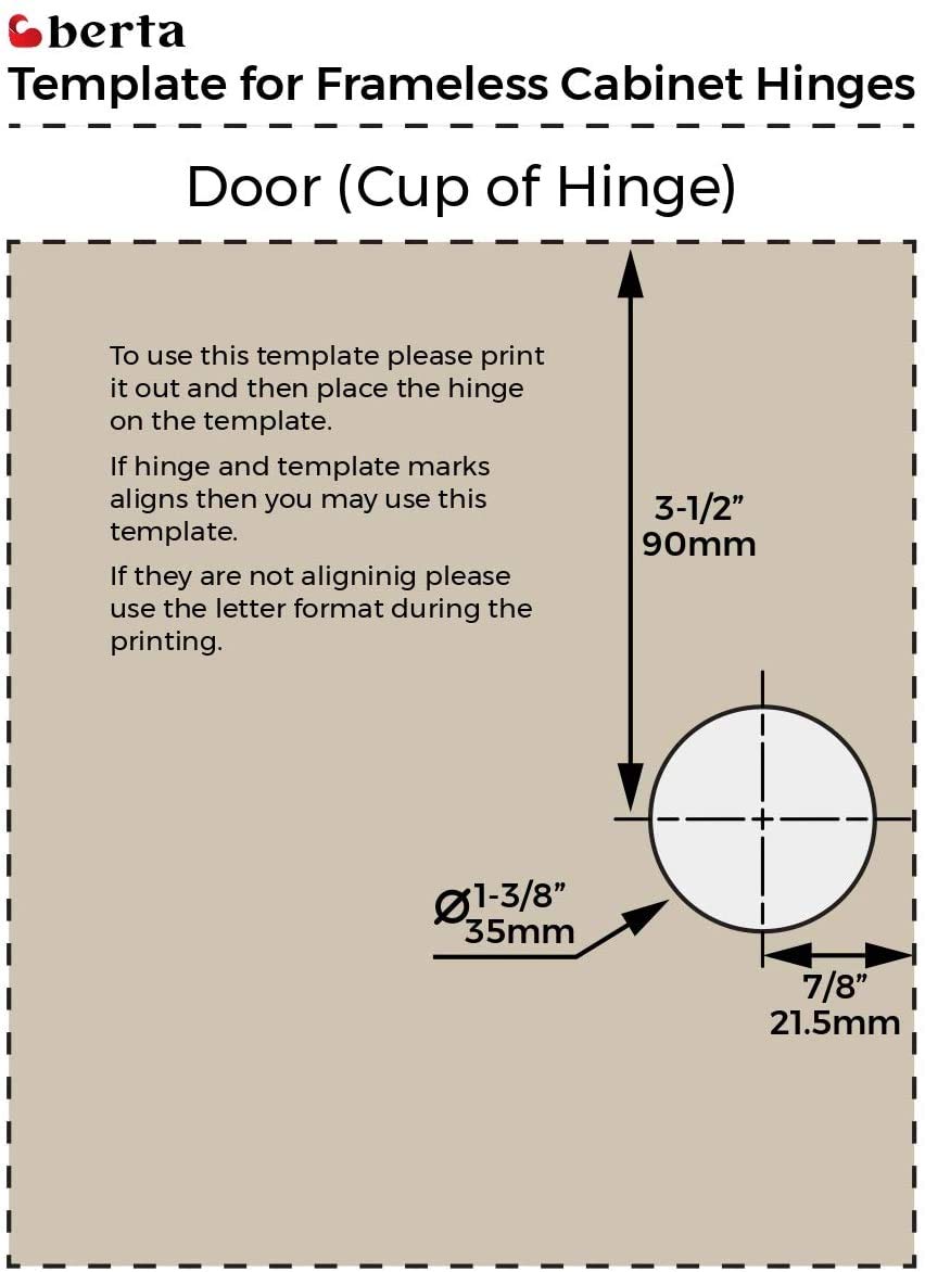 100-Pack Berta Full Overlay Frameless European Hinges - 105° 2-Cam 4-Way Adjustable Concealed Cabinet Hinges with Screws for Kitchen, Bathroom & Wardrobe Doors (100 Pieces)