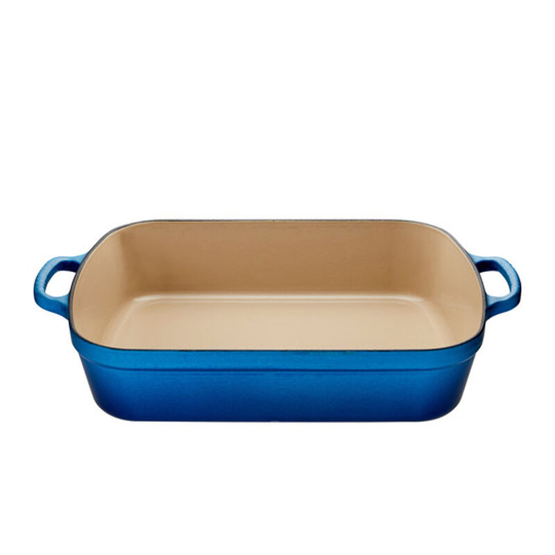 Le Creuset 4.9 Quart Rectangular Dutch Oven Roaster - Enameled Cast Iron Casserole Dish with Lid, Blueberry Color - Perfect for Roasting Meats, Baking Bread & Family Dinners
