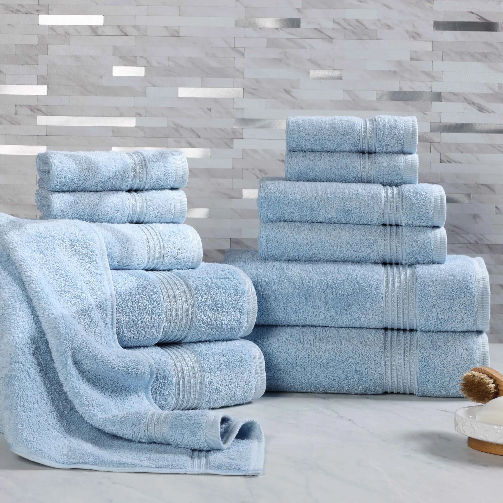 Premium 12-Piece Egyptian Cotton Towel Set - Ultra Soft, Highly Absorbent Bath & Beach Towels for Luxury Spa, Hotel, and Home Use