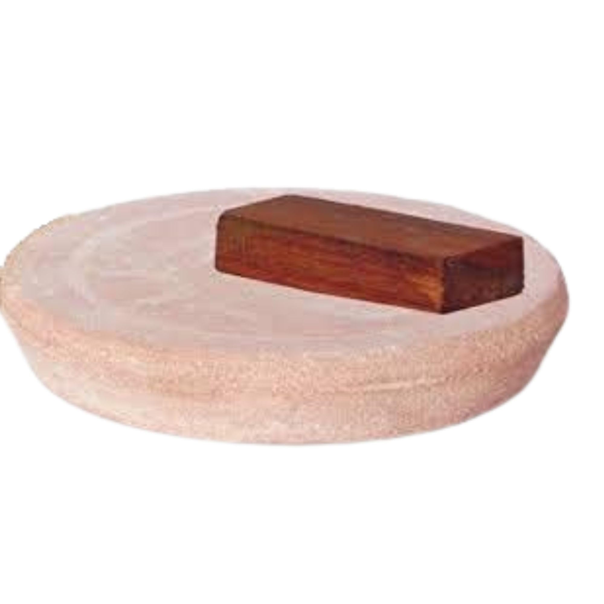 Will and Weaves Handmade Sandalwood Rubbing Stone Board with Red Sandalwood Stick - 50g Natural Chandan Stick for Aromatherapy, Meditation & Spiritual Rituals