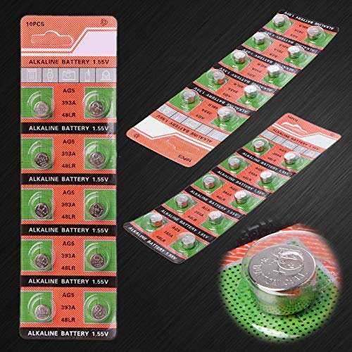 Cotchear AG5 Button Cell Battery 393A LR754 SR48 AG5 Alkaline Coin Batteries (10-Pack) - Perfect for Watches, Calculators, Key Fobs & Small Electronics