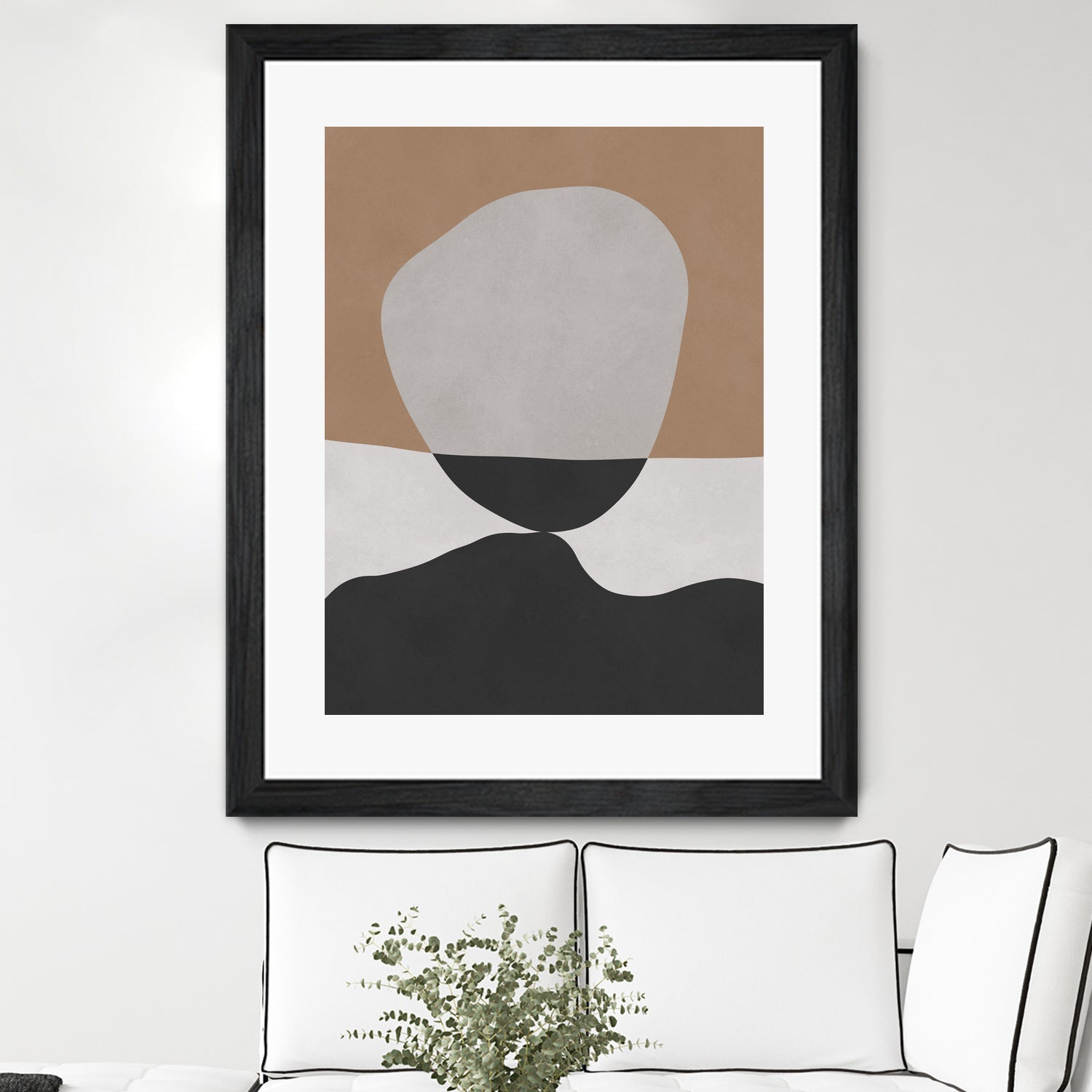 Black and Brown Abstract Art Canvas Print - Modern Wall Decor for Living Room, Bedroom & Office | Handmade Painting for Home & Office Decor