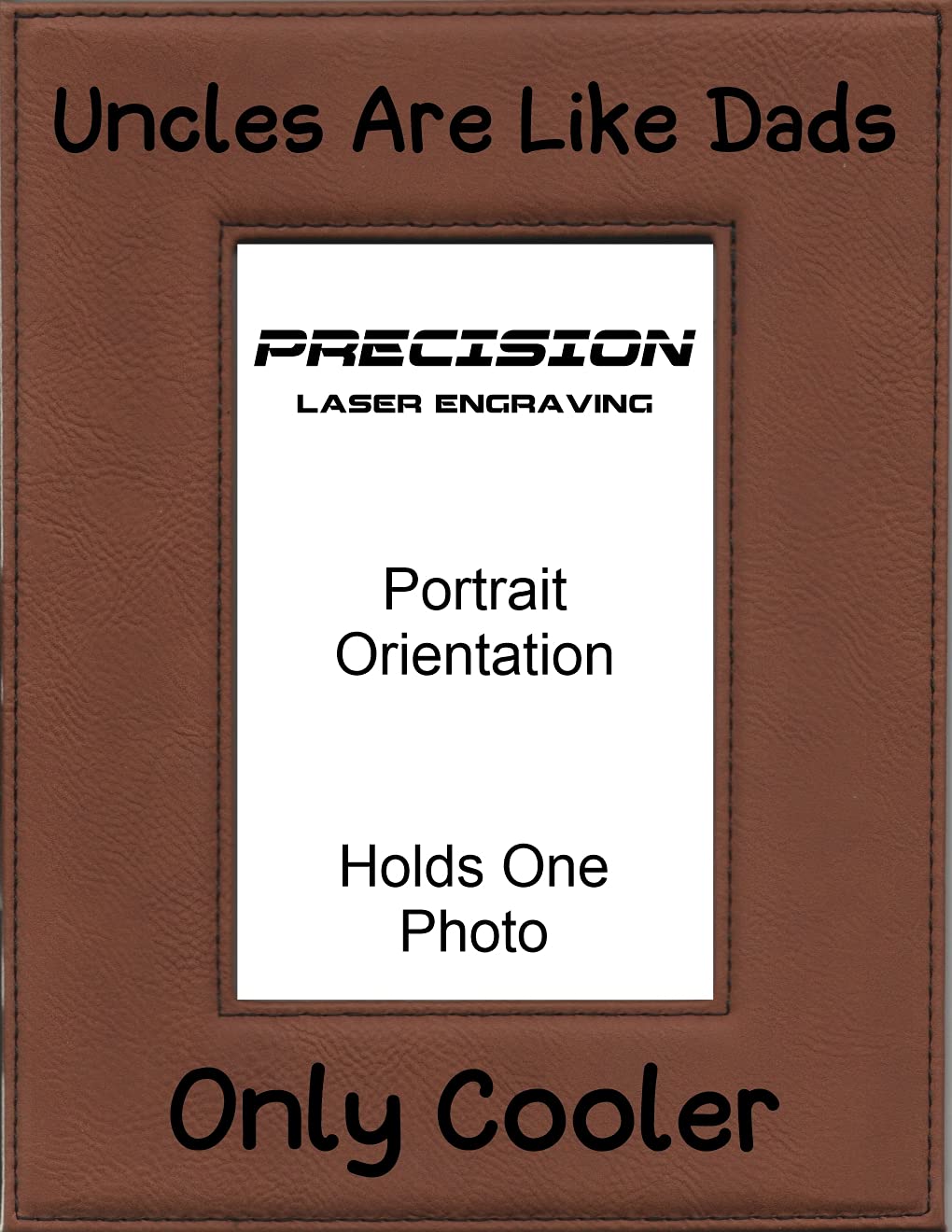 Personalized Engraved Leatherette Picture Frame - Unique Gift for Uncle, Dad & Cool Father Figures - Perfect for Birthdays, Father's Day & Family Keepsakes