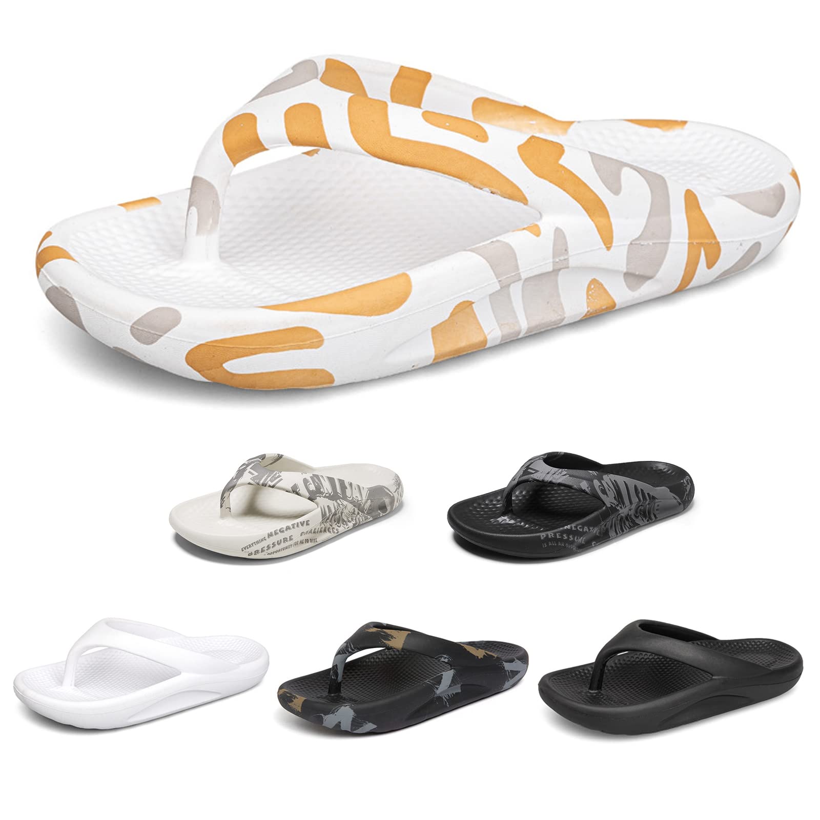 Women's & Unisex Orthotic Flip Flop Sandals with Arch Support - Comfortable Pillow Slides for Summer - Indoor/Outdoor Soft Slippers | Perfect for Beach, Pool, Yoga & Casual Wear