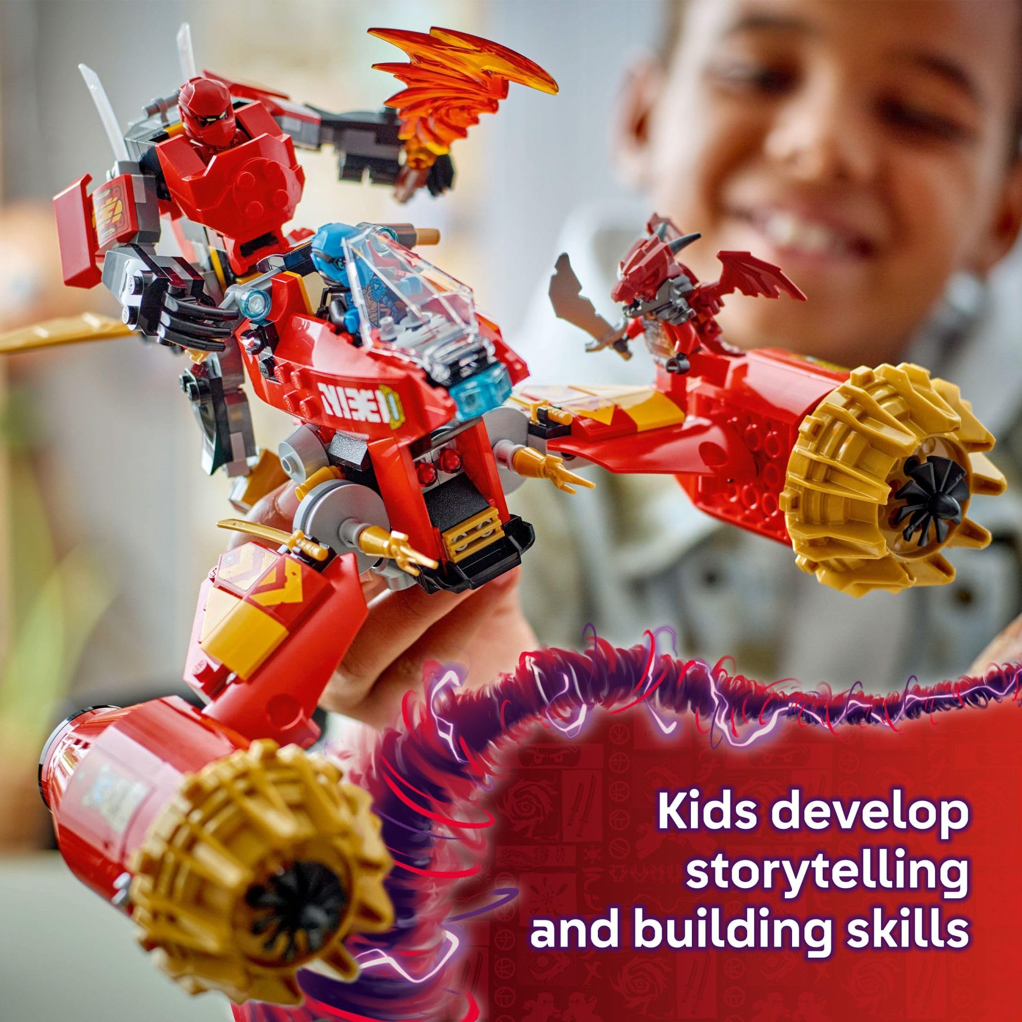 LEGO NINJAGO Kai's Mech Storm Rider Building Set with 3 Minifigures - Ninja Action Figure Toy for Kids Ages 7+ - Perfect Gift for Birthday & Pretend Play - Great for Creative Play, STEM Learning & Collectors (Set 71830)