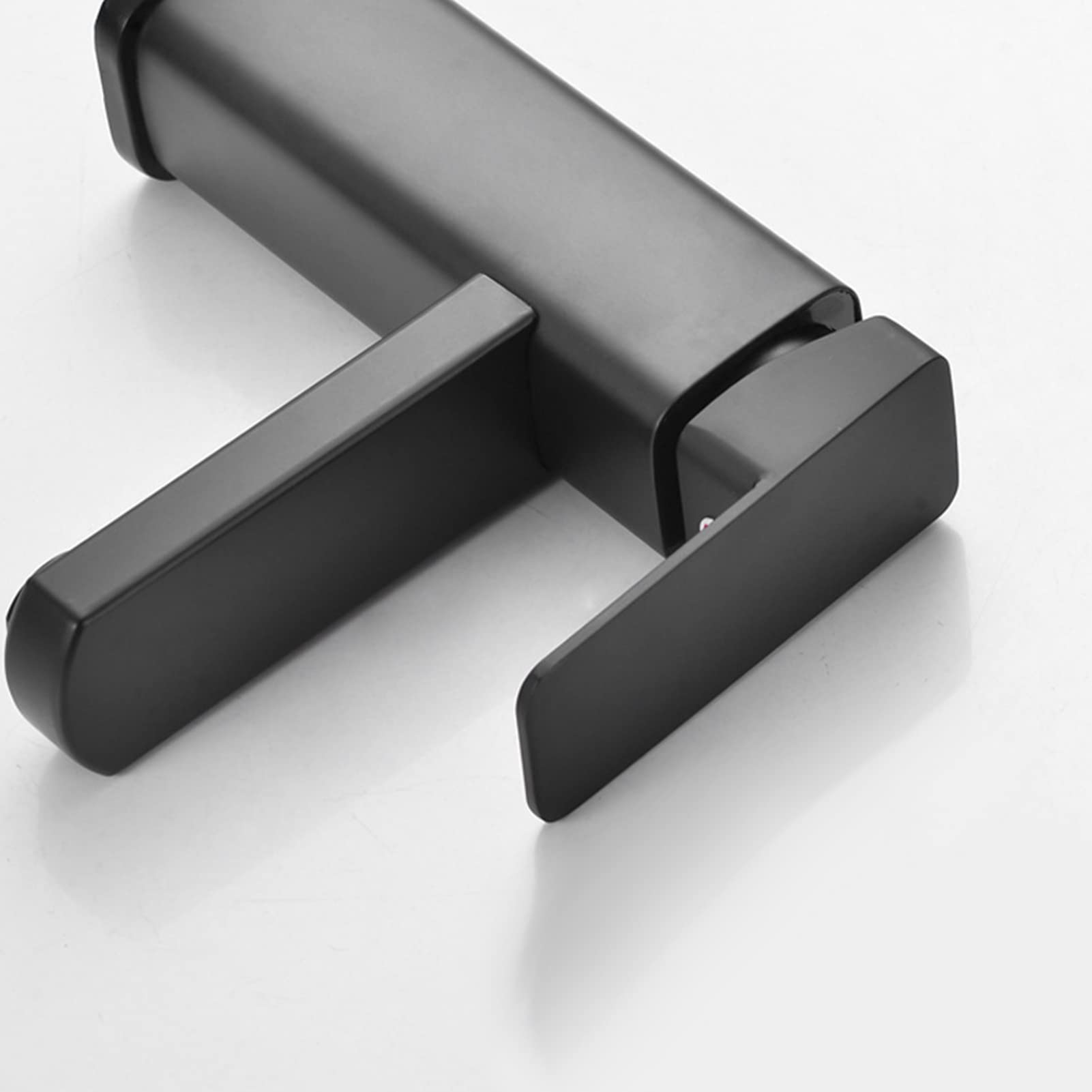 Black Matte Single Hole Plastic Bathroom Faucet - Stainless Steel Modern One Handle Sink Faucet - Water Spot & Stain Resistant - Perfect for Bathroom Vanity & Powder Room Upgrades