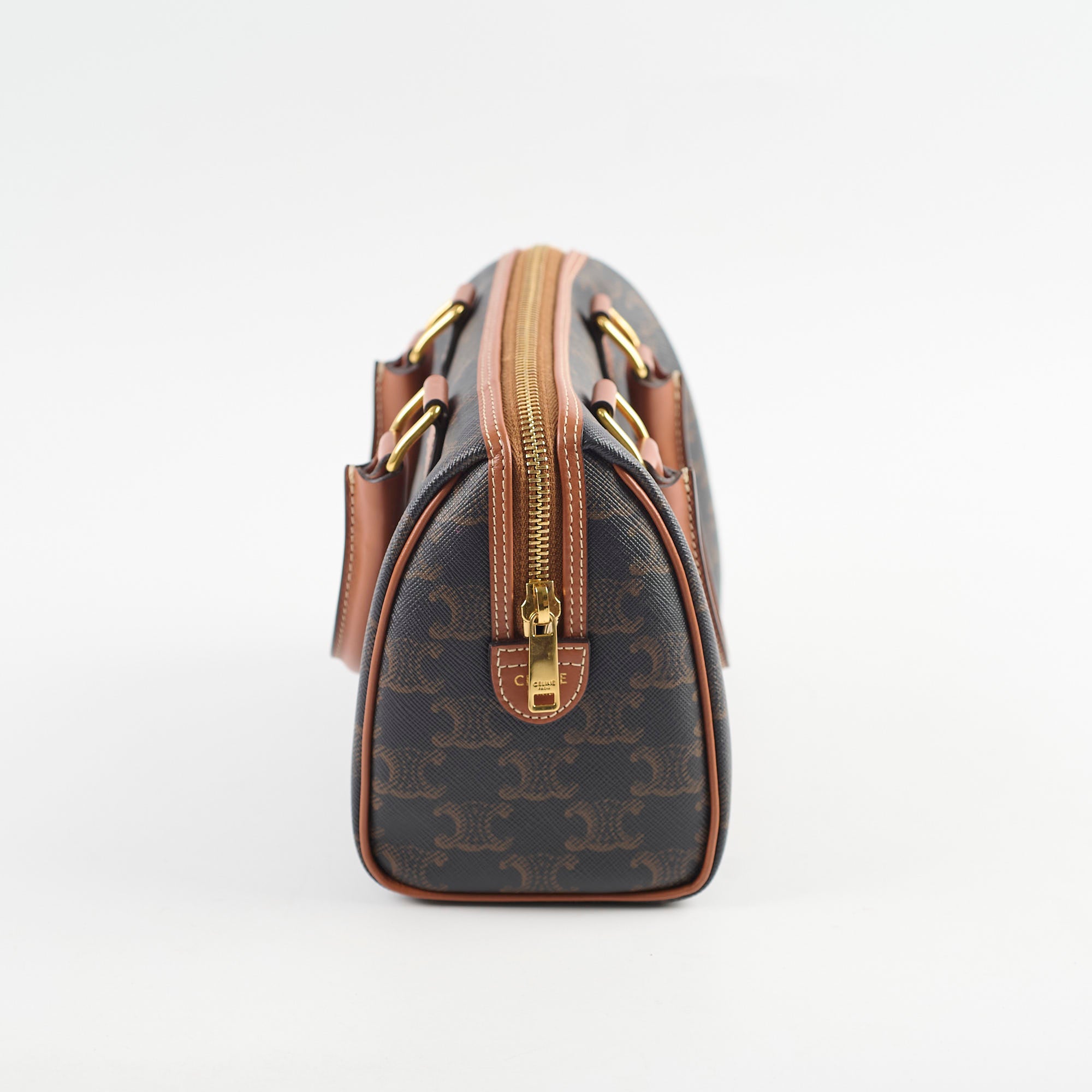 Celine Small Boston Bag in Triomphe Canvas - Luxury Crossbody Shoulder Bag for Women | Perfect for Work, Travel & Everyday Use