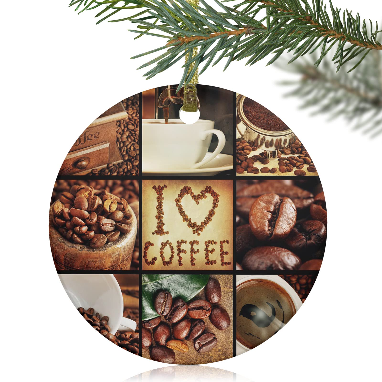 Coffee Ceramic Christmas Ornament - 3