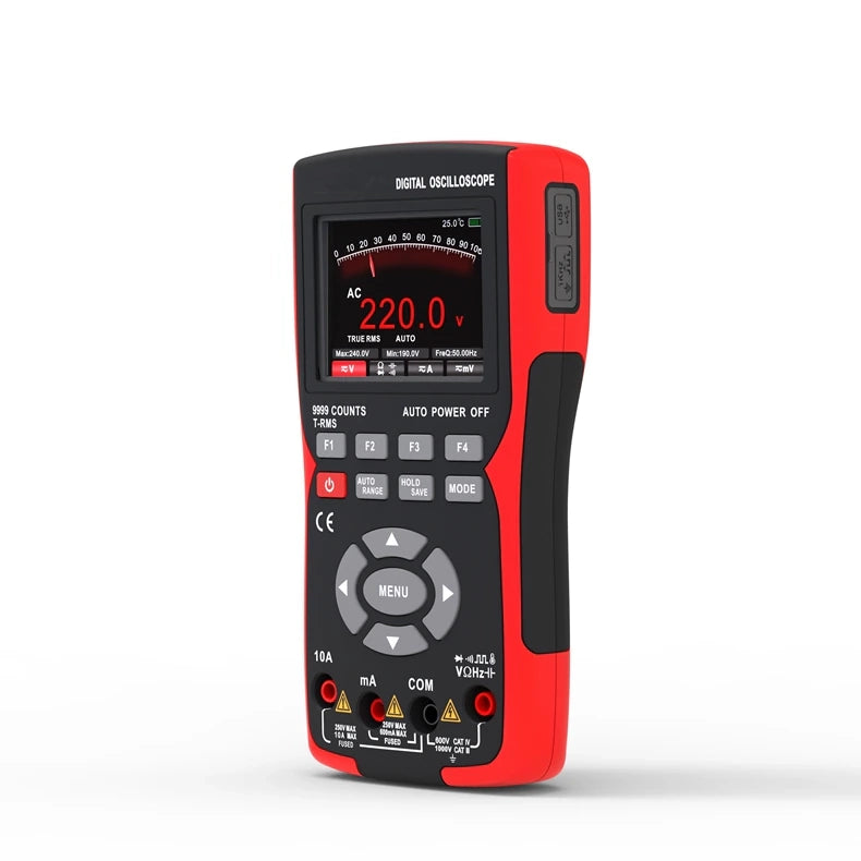 Digital Multimeter with True RMS, 10MHz Bandwidth & Data Storage Oscilloscope - Professional Electrical Testing Tool for Home, Lab and Industrial Use