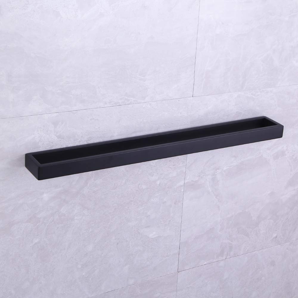 24-Inch Matte Black Bath Hand Towel Bar - SUS 304 Stainless Steel Square Towel Rack Holder for Bathroom Wall Mount - Durable & Rustproof Bathroom Accessory for Towel Organization & Spa-Like Decor