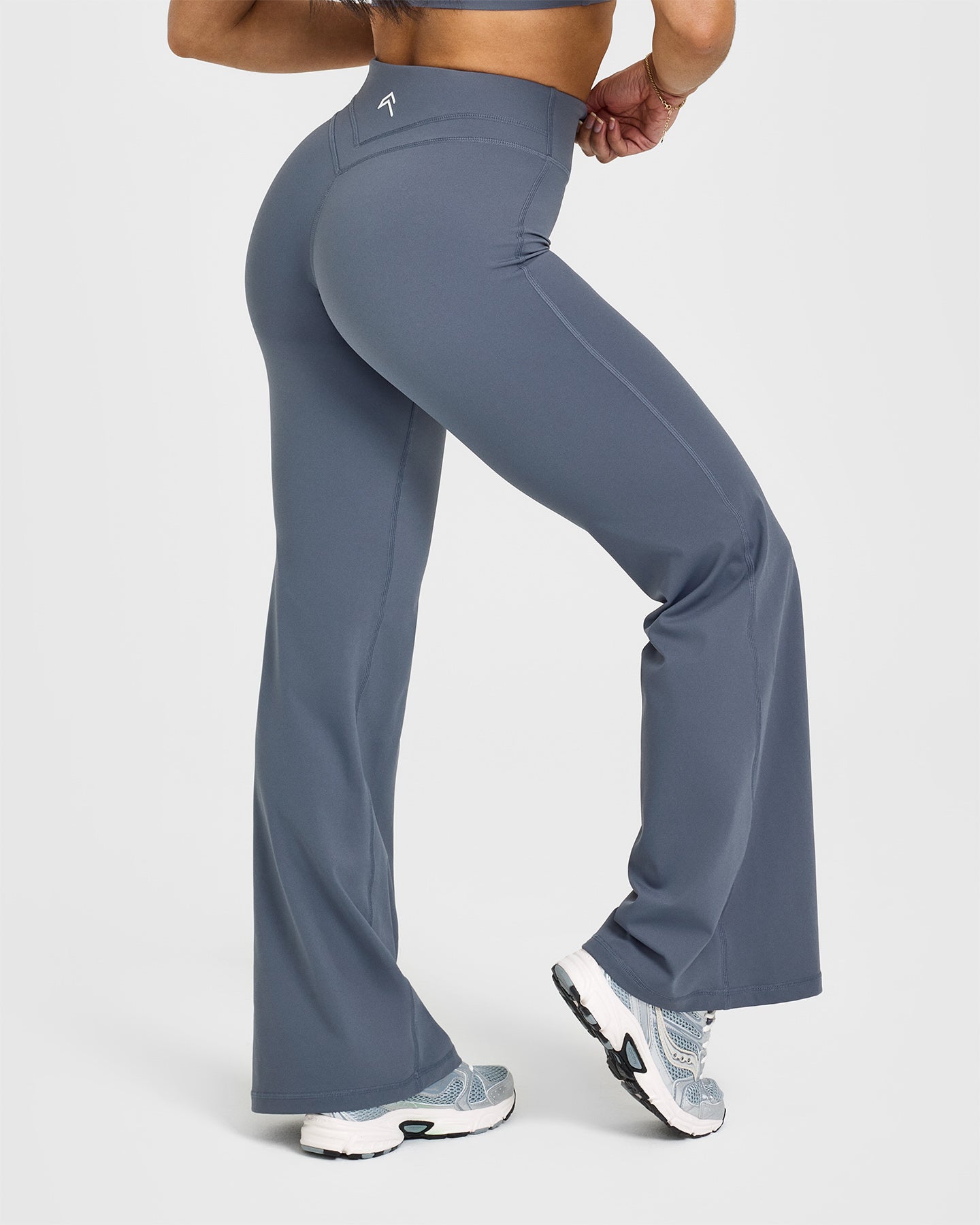 Unified Wrap Flared Bottoms | Granite Blue | Comfortable & Stylish Women's Pants for Casual Wear, Office & Night Out