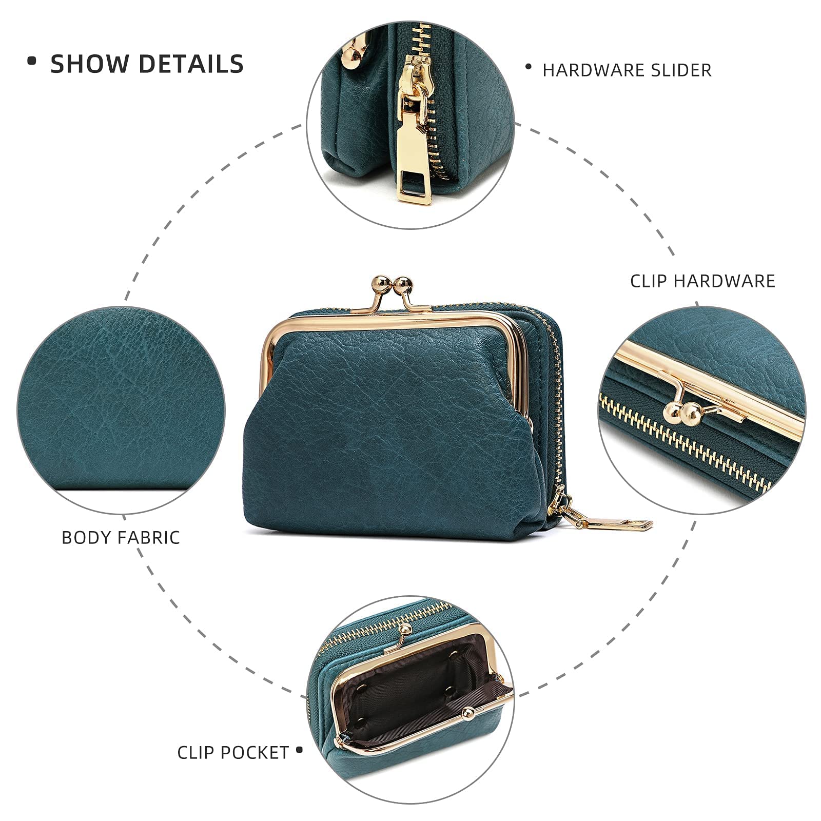 2 in 1 RFID Blocking Wallet & Coin Purse - Slim Credit Card Holder with Zipper Closure - Cute Travel Pouch for Women (Perfect for Everyday Use, Travel & Shopping)