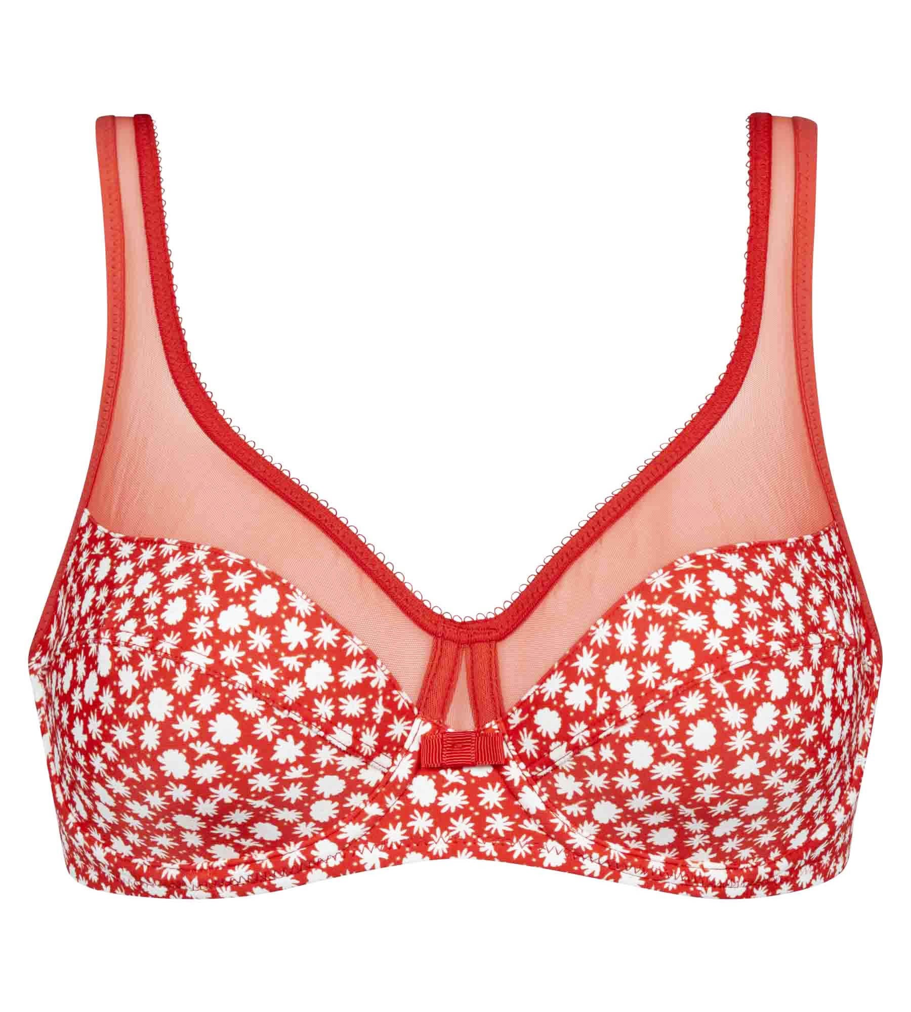 Lace Underwire Full Coverage Bra with Floral Print - Comfortable Support for Everyday Wear, Work & Special Occasions