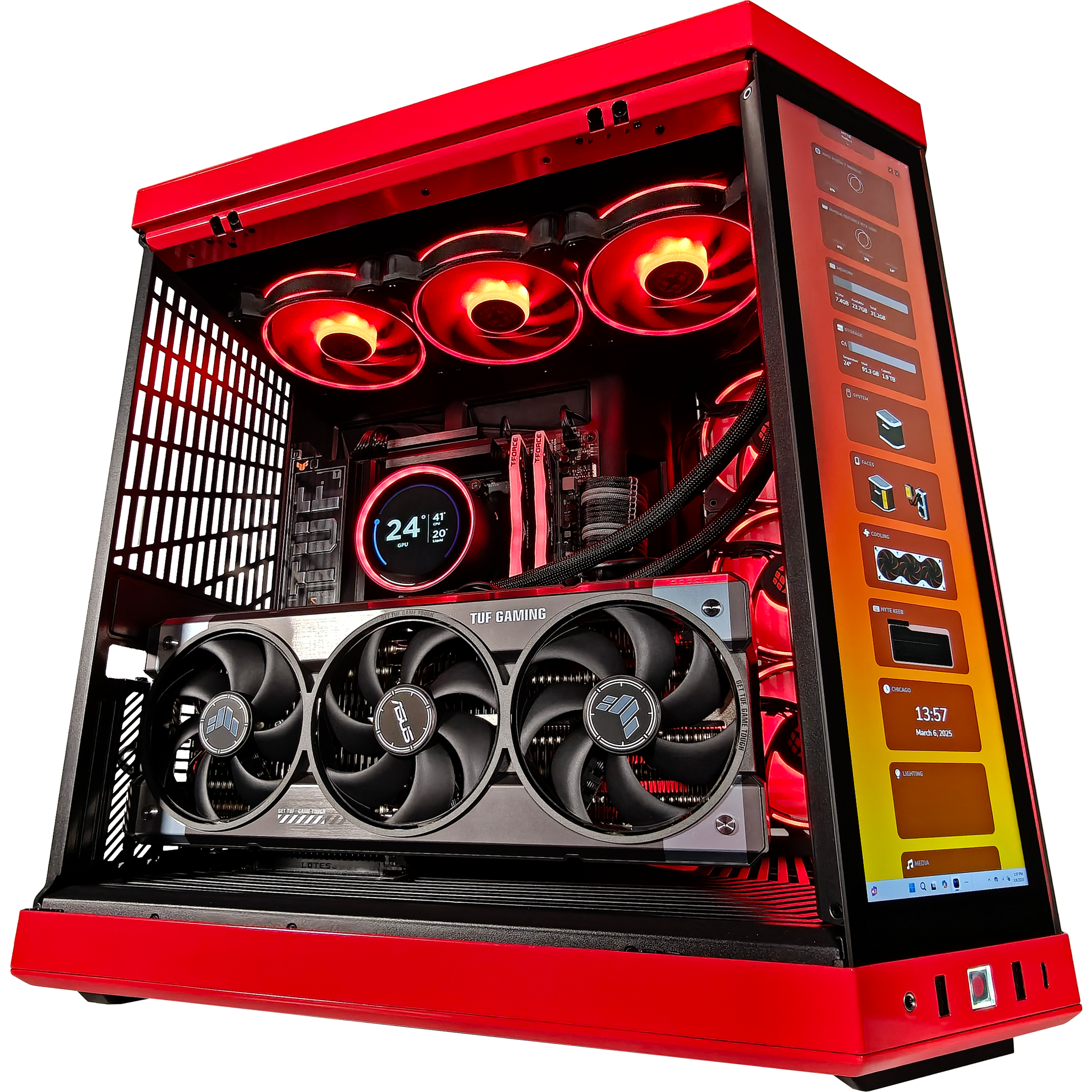 Y70 Red Eye Ultimate X3D Gaming PC - AMD Ryzen Processor, RTX Graphics, Ready to Ship for Esports & VR Gaming
