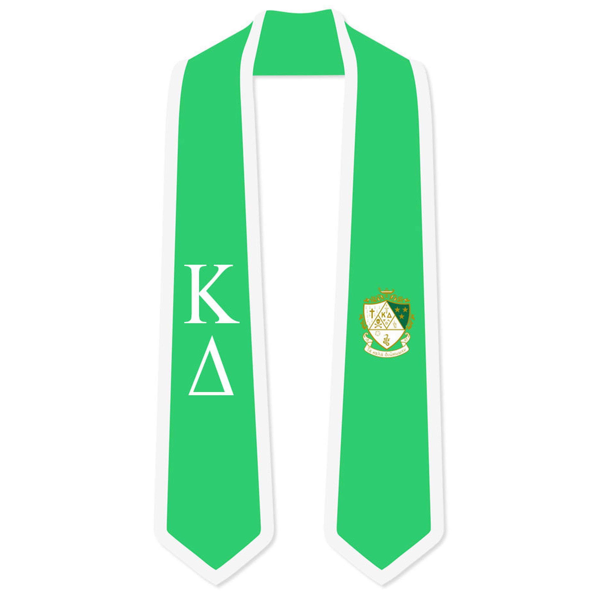 Kappa Delta Greek 2-Tone Lettered Graduation Sash Stole - Sorority Graduation Accessory for College Commencement Ceremonies