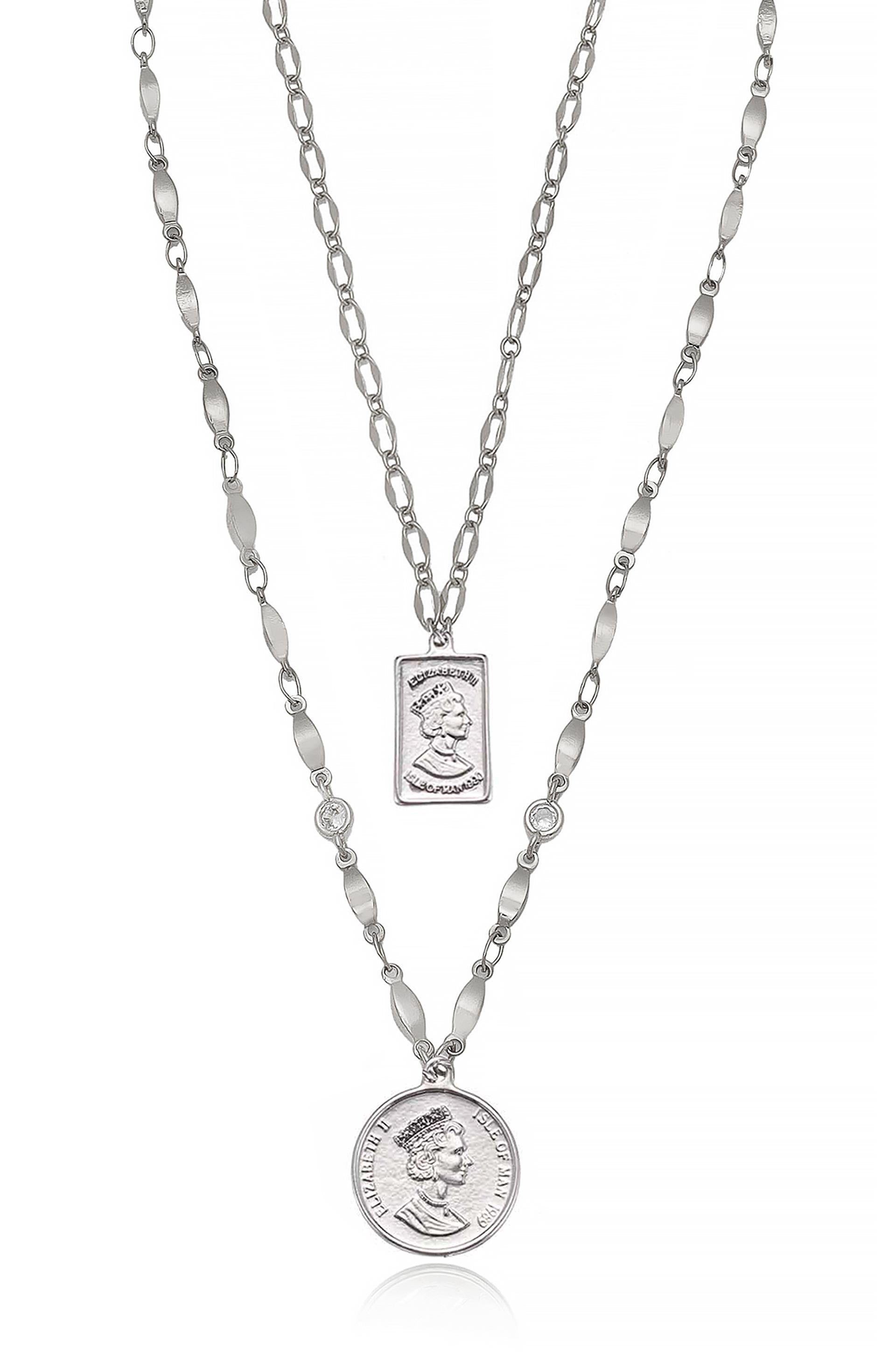 Medallions of Mine Layered Coin Necklace Set - Vintage Gold & Silver Pendant Jewelry for Women - Perfect for Everyday Wear, Gift Giving & Special Occasions