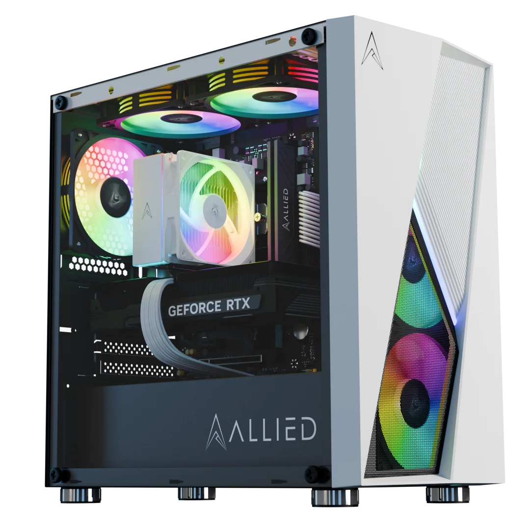 Allied Stinger RTX 4060 Ti Gaming PC - Intel Core i5 12400F Processor, 16GB RAM, 1TB SSD, White Desktop Computer for 4K Gaming & Streaming | Perfect for Esports, VR & Content Creation